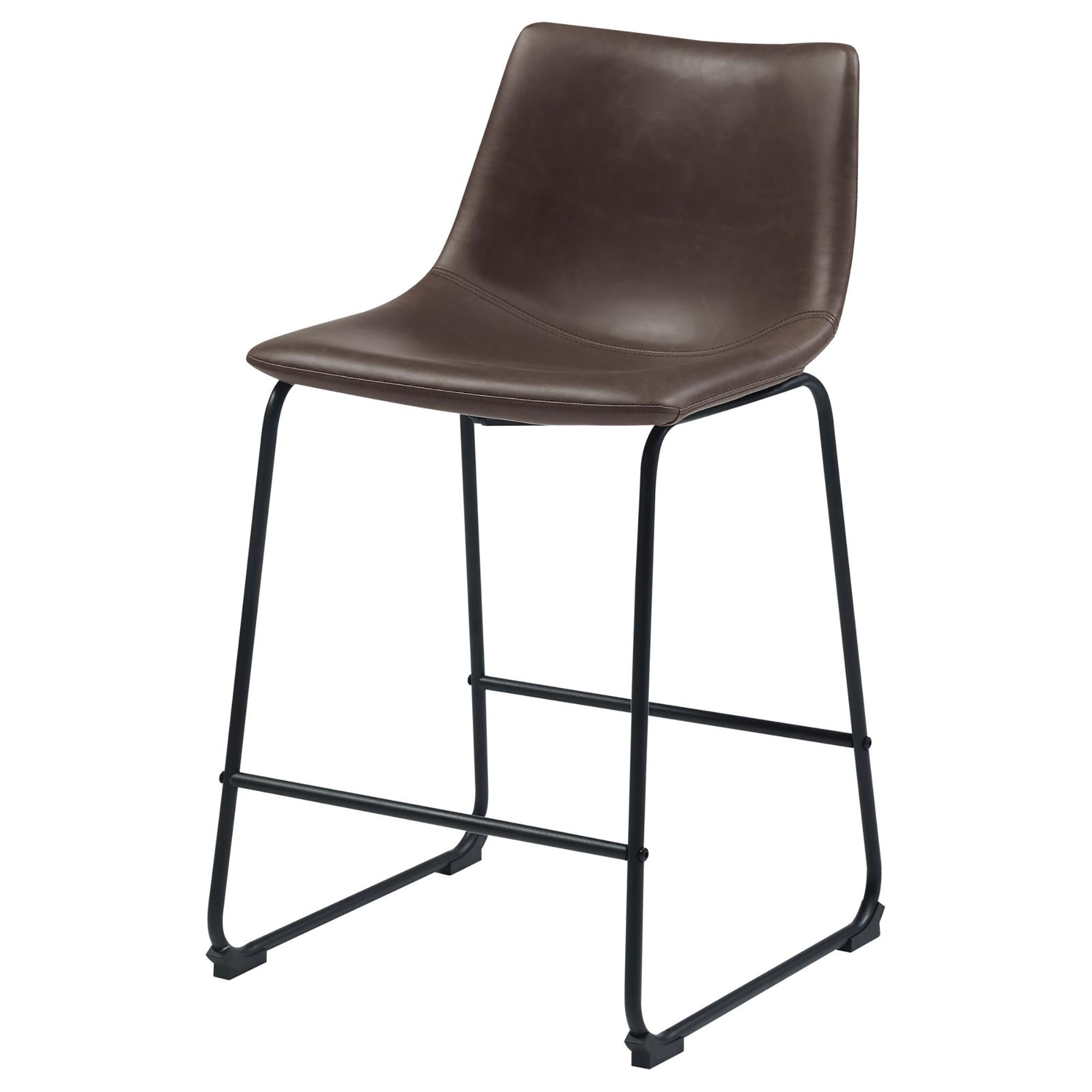 Brown and Black Armless Counter Height Stools (Set of 2)