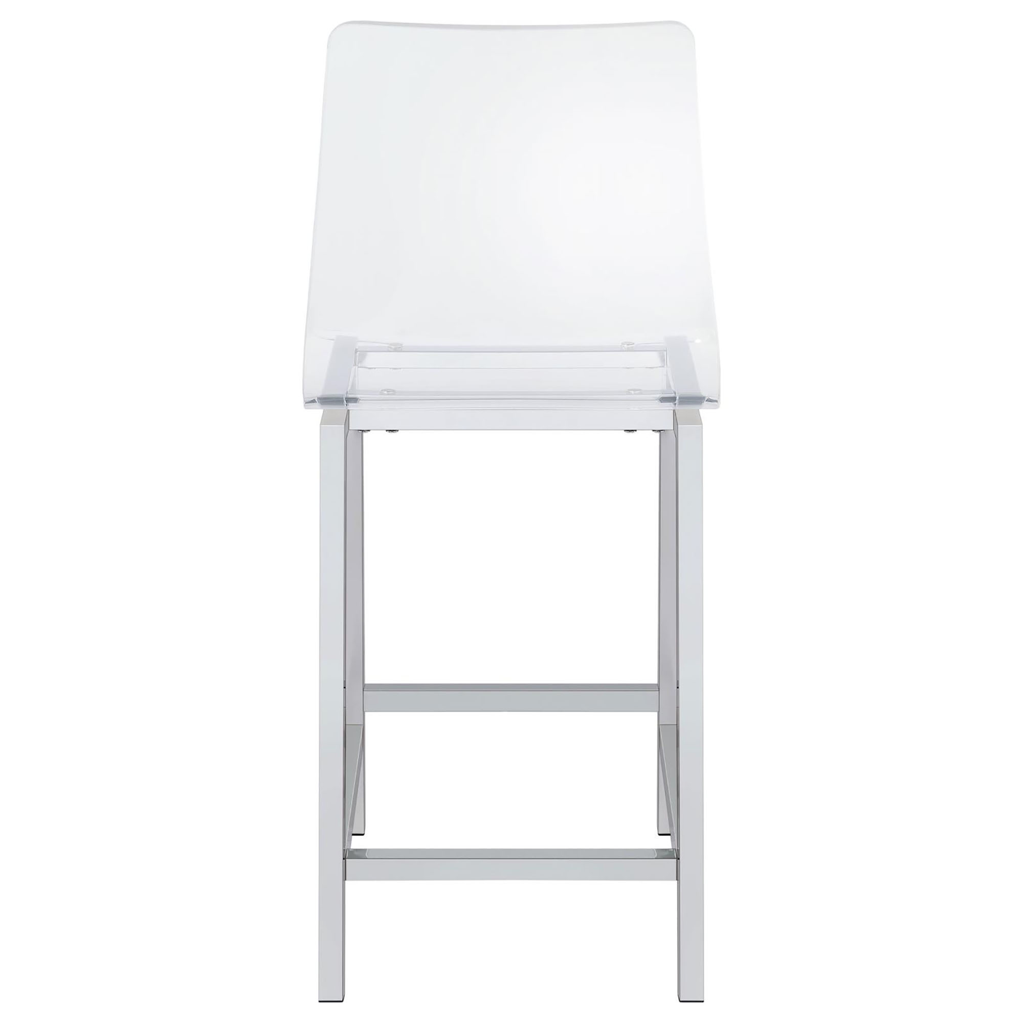 Clear and Chrome Counter Height Stools (Set of 2)