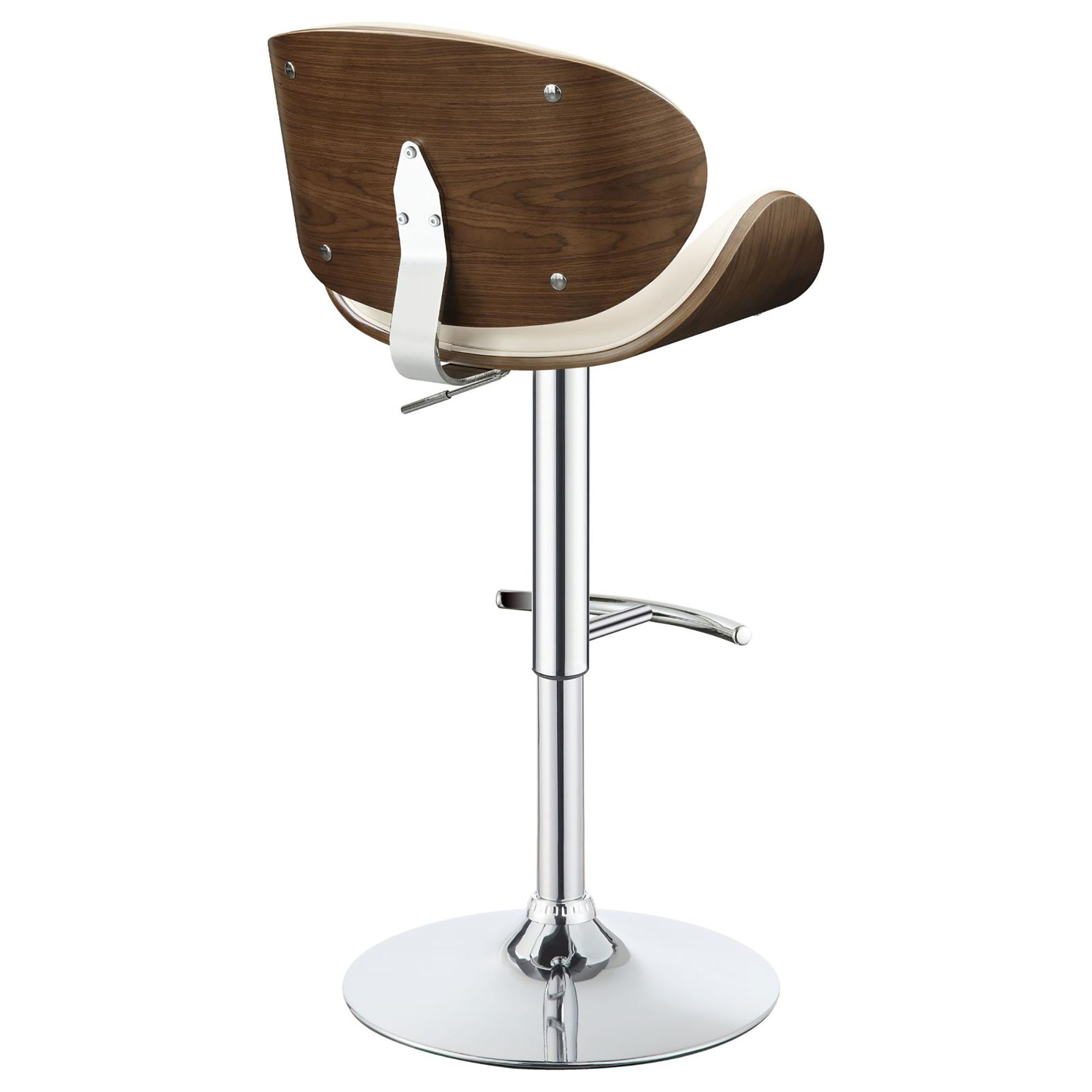 Ecru and Chrome Adjustable Bar Stool