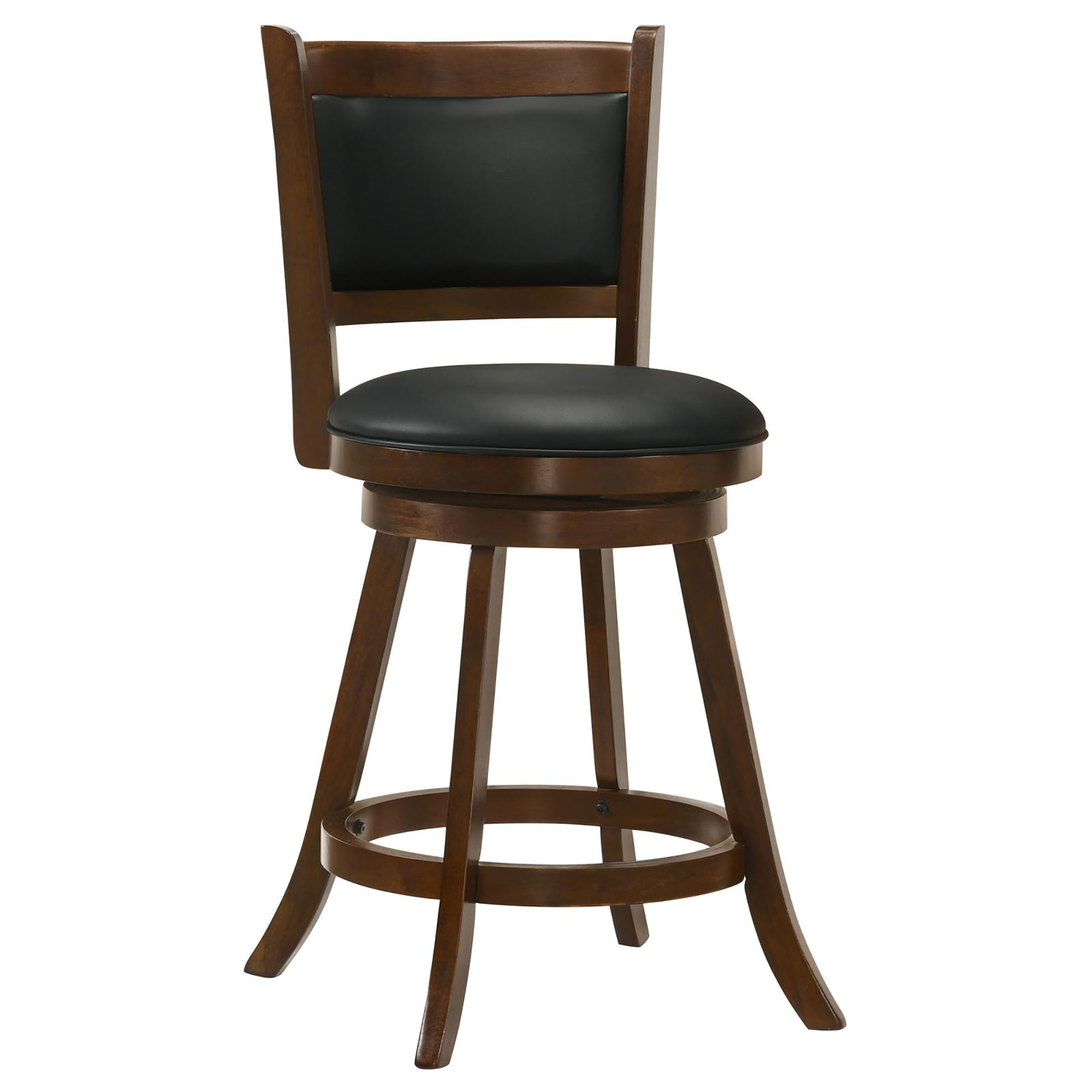 Chestnut and Black Wooden Swivel Stool (Set of 2)