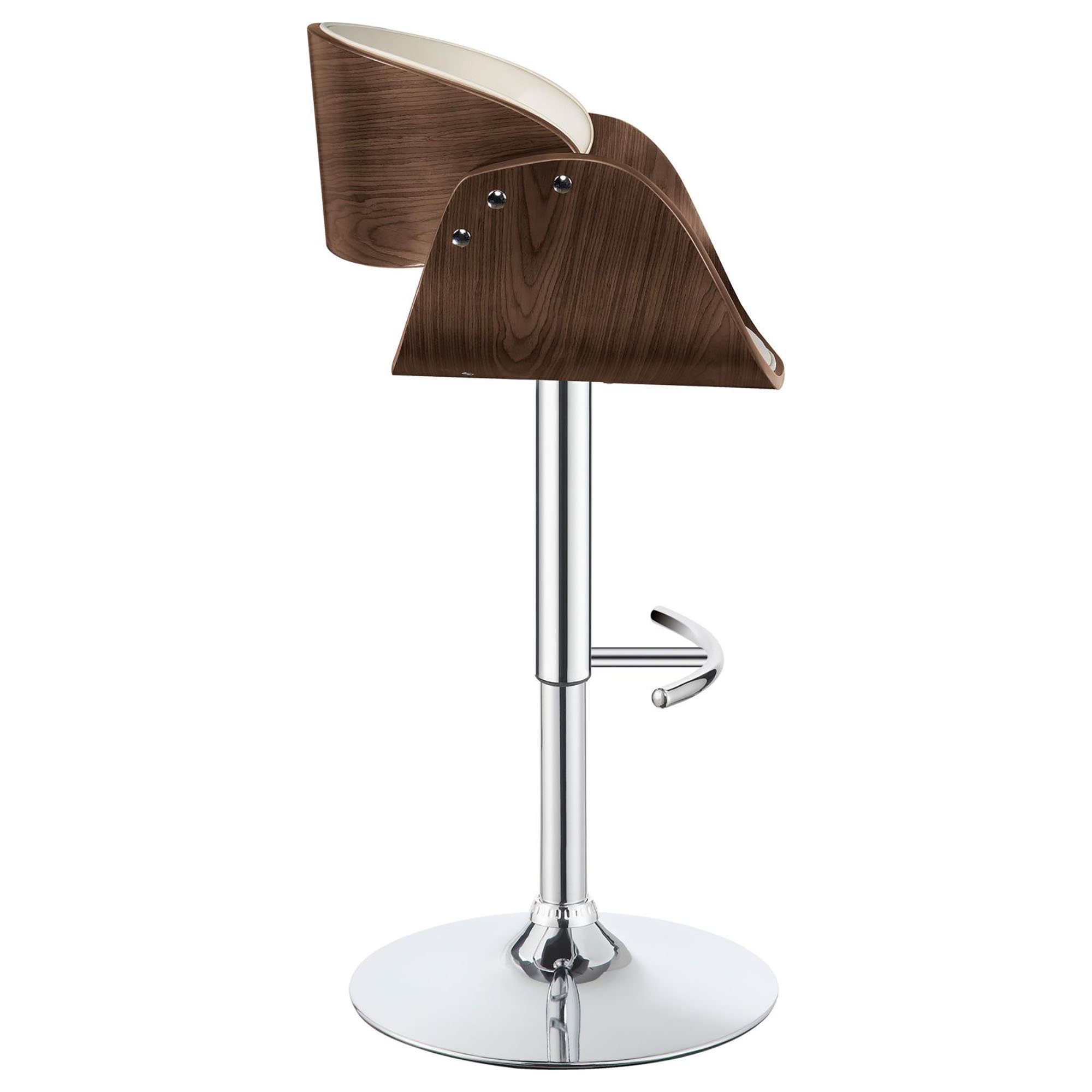 Ecru and Chrome Adjustable Bar Stool