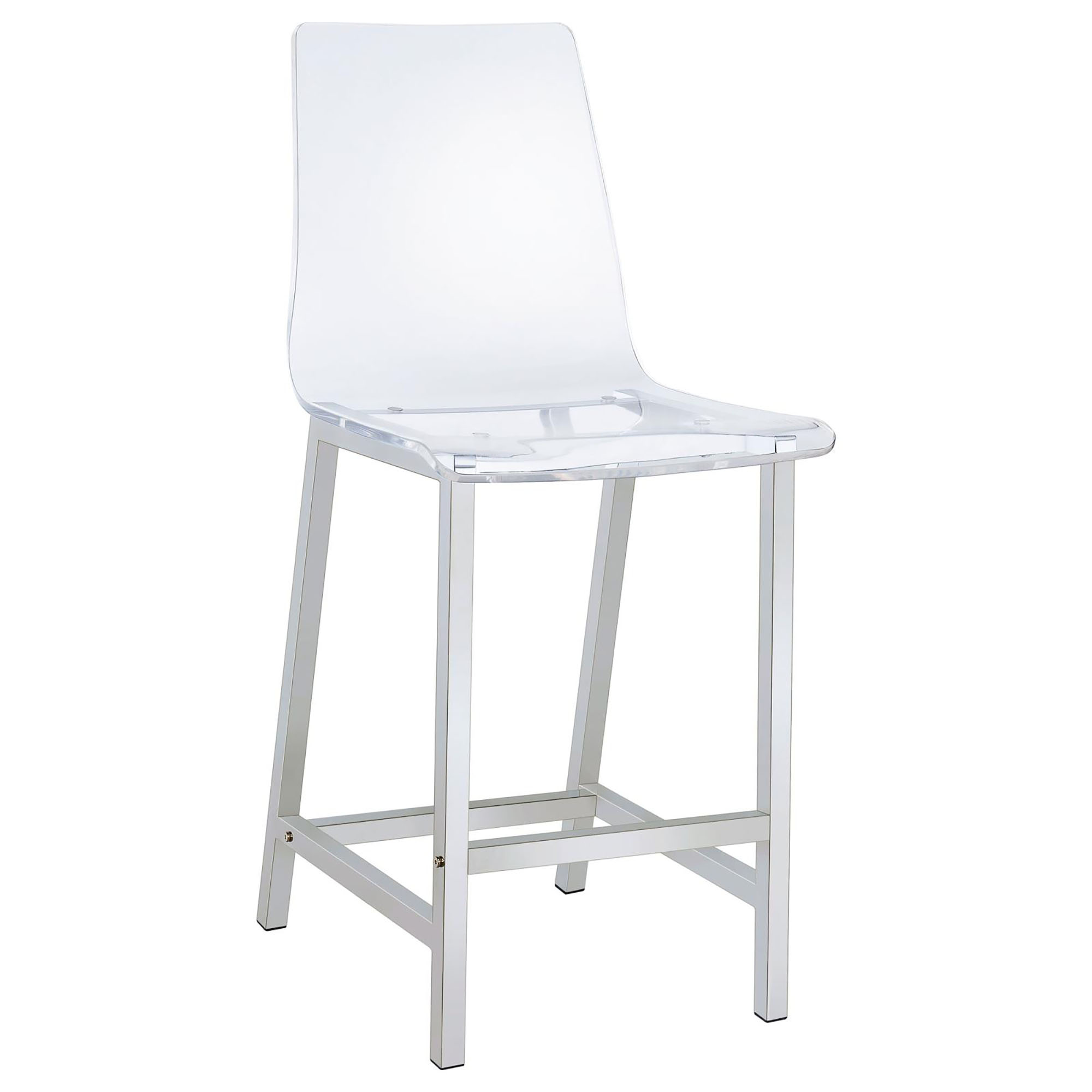 Clear and Chrome Counter Height Stools (Set of 2)