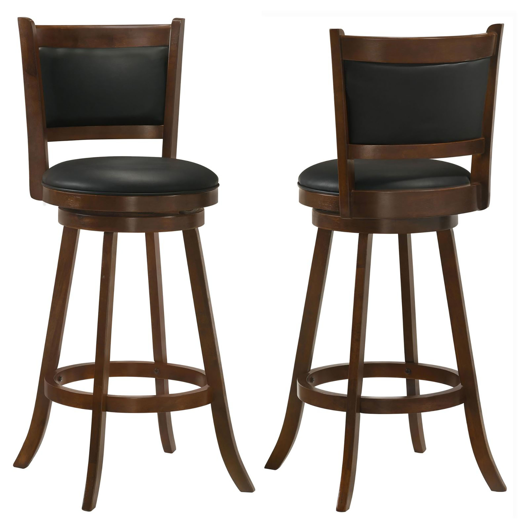 Chestnut and Black Swivel Stool (Set of 2)