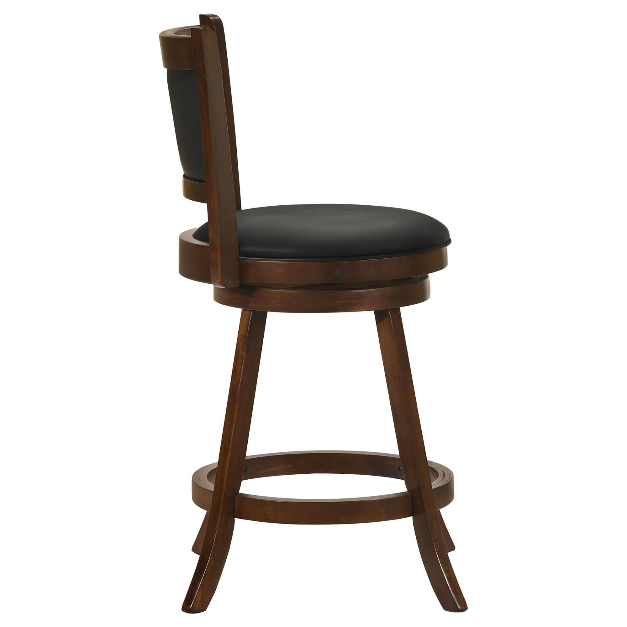 Chestnut and Black Wooden Swivel Stool (Set of 2)