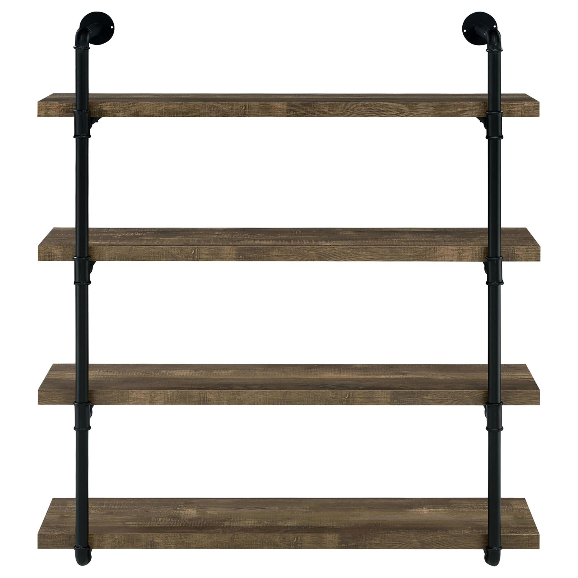 Black and Rustic Oak 40-inch Wall Shelf