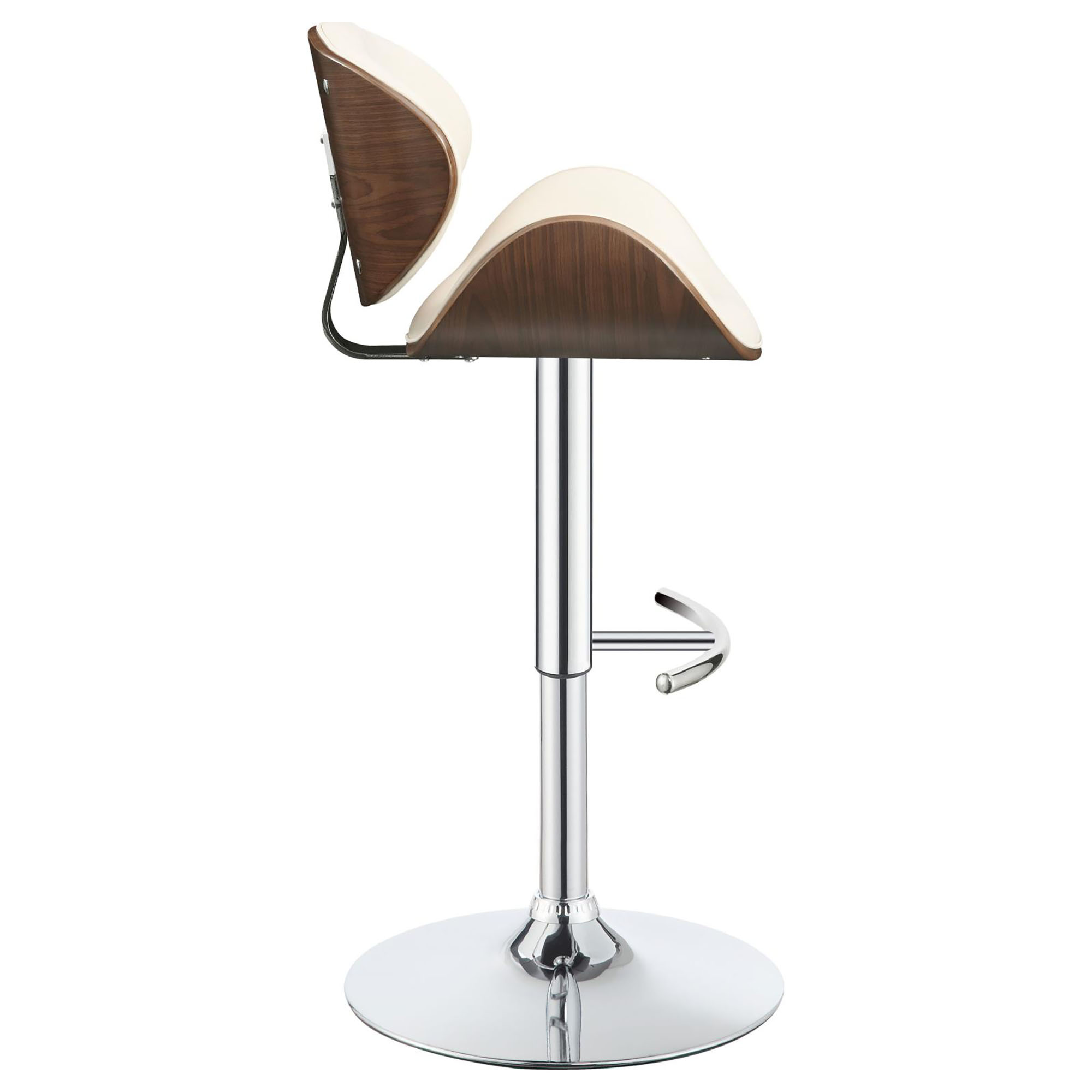 Ecru and Chrome Adjustable Bar Stool