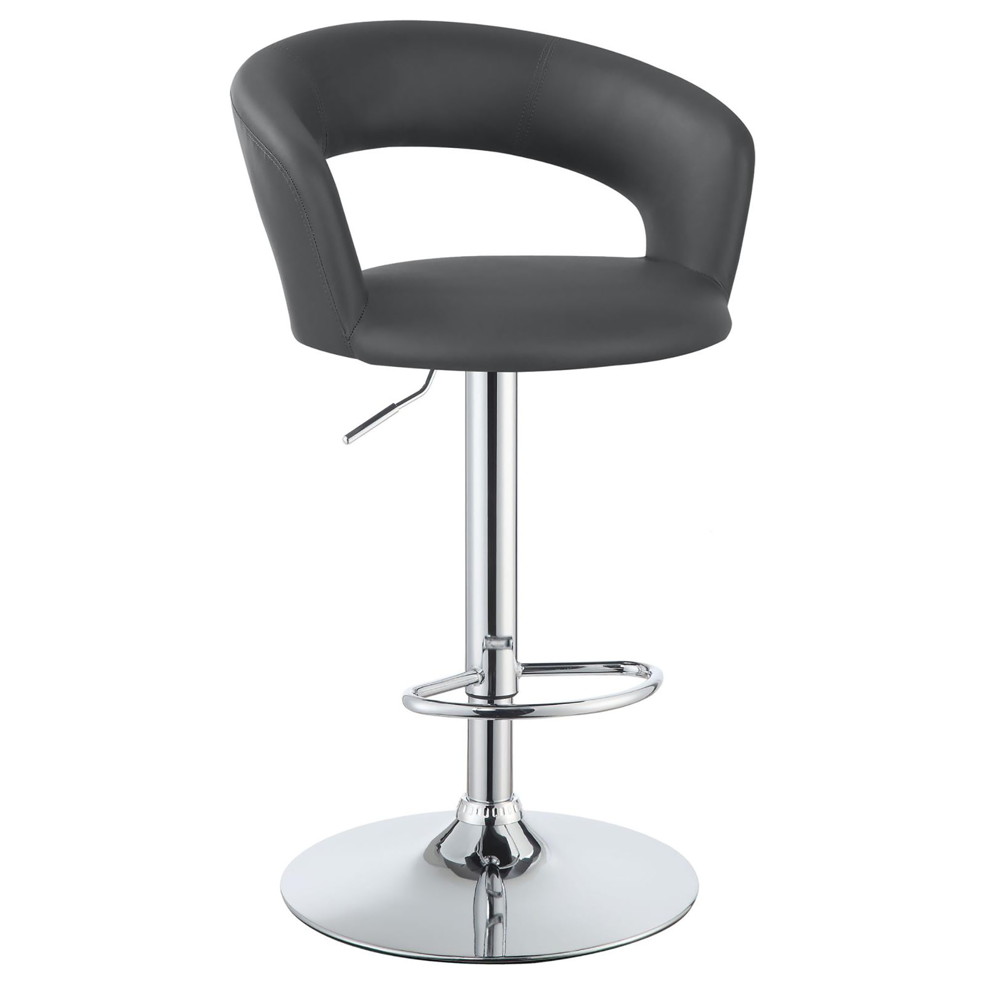 Grey and Chrome Adjustable Bar Stool