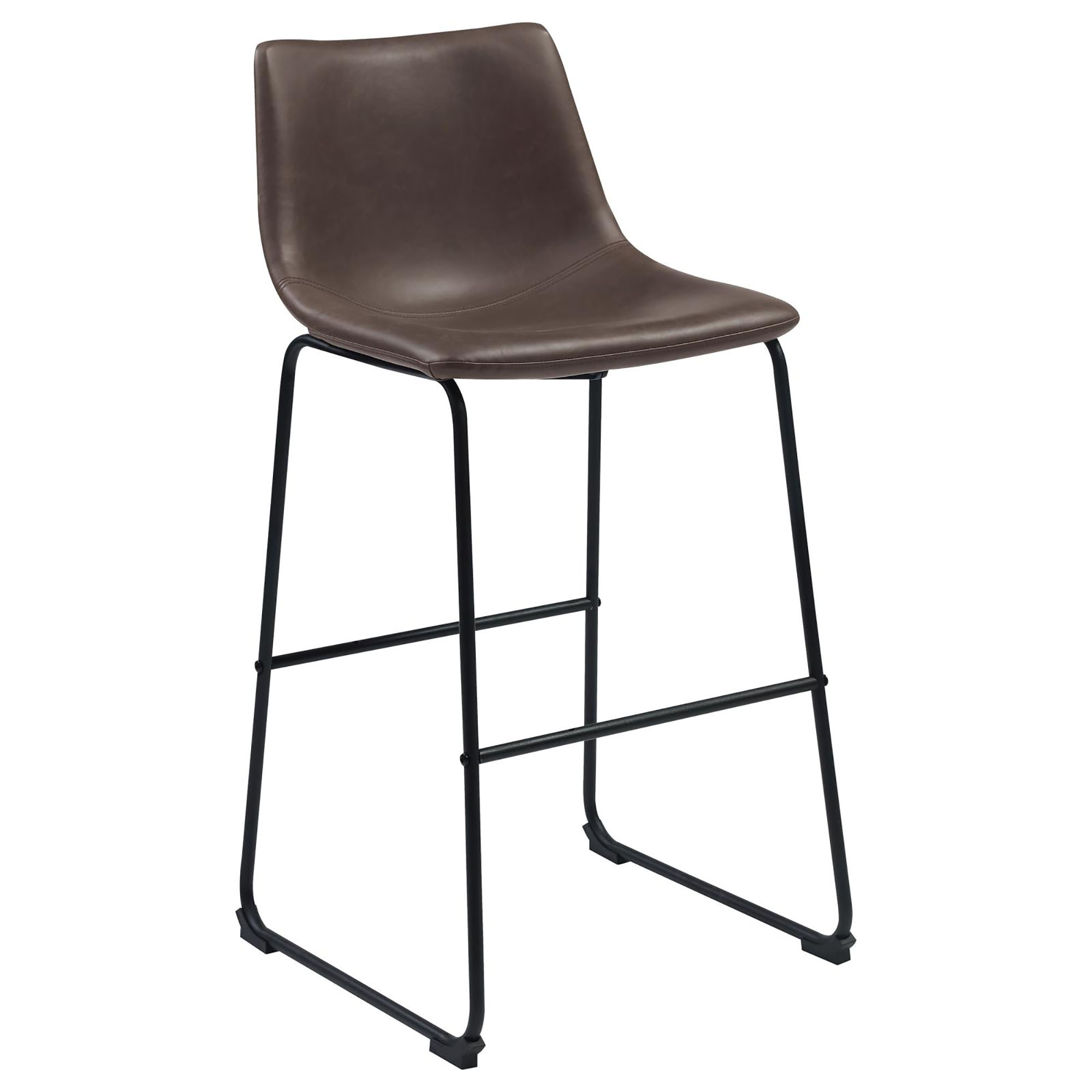 Brown and Black Armless Bar Stool (Set of 2)