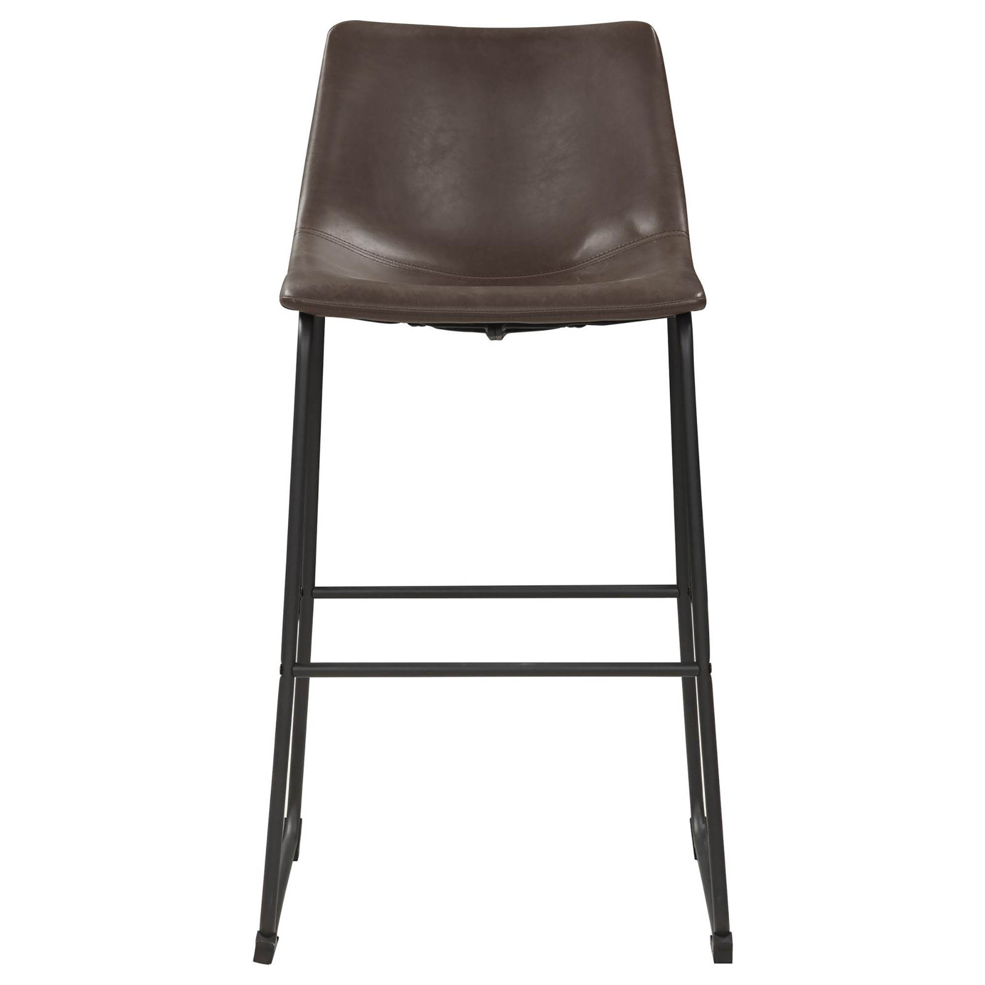 Brown and Black Armless Bar Stool (Set of 2)