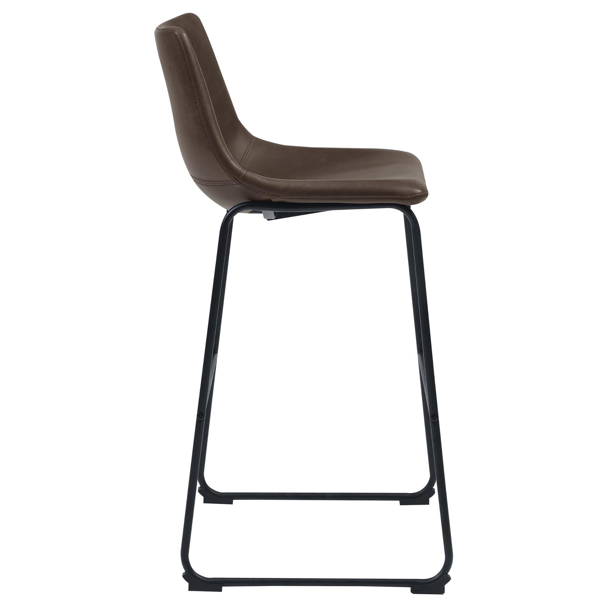 Brown and Black Armless Bar Stool (Set of 2)