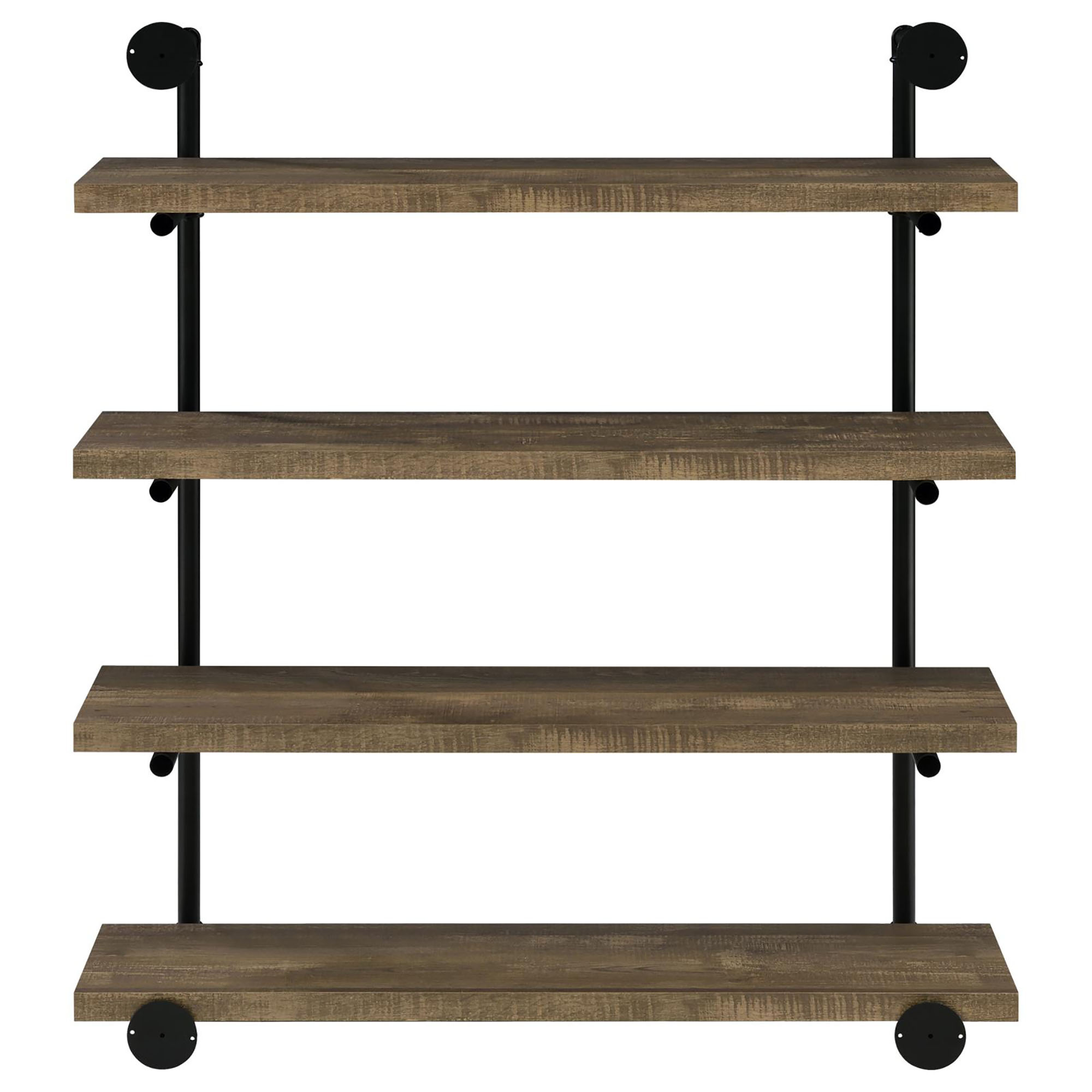 Black and Rustic Oak 40-inch Wall Shelf