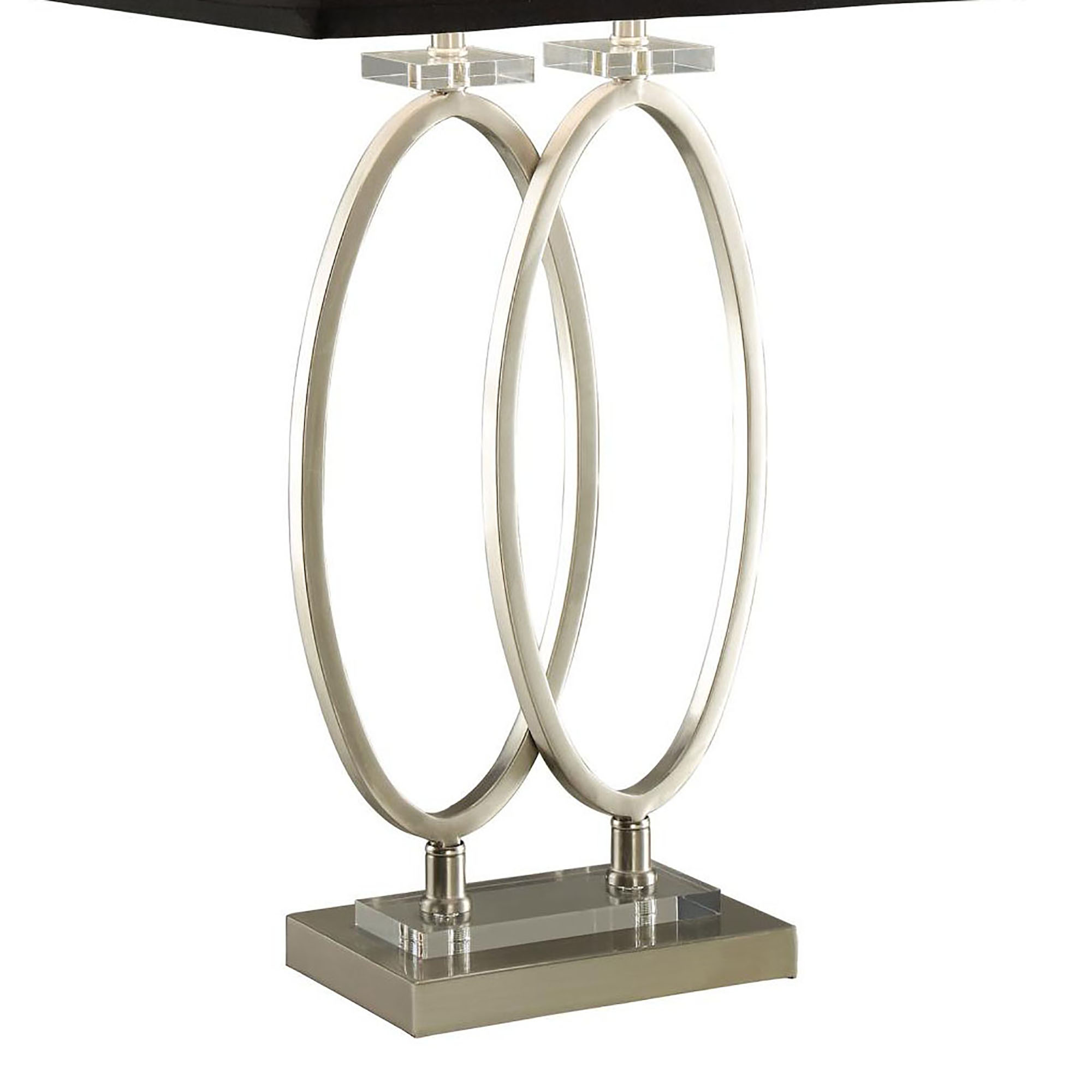 Brushed Nickel and Black Rectangular Shade Accent Lamp