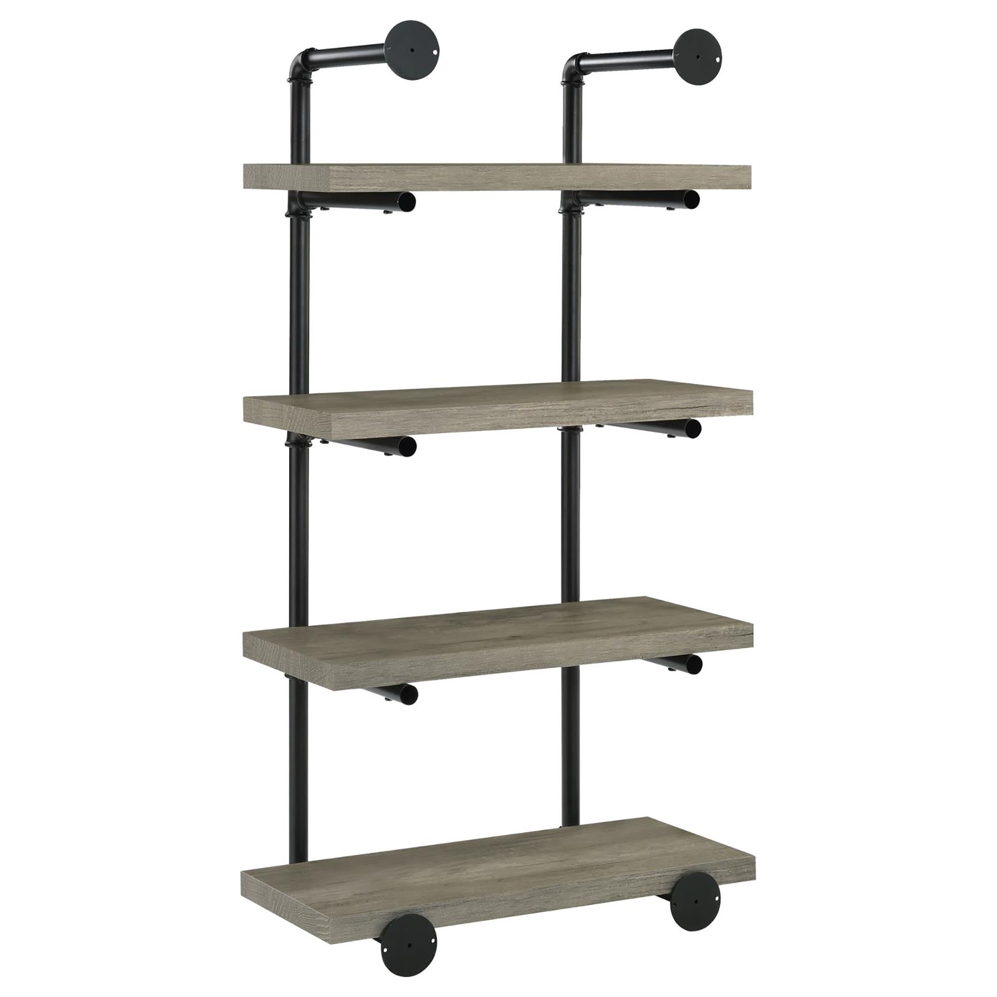 Black and Grey Driftwood Metal 24-inch Wall Shelf