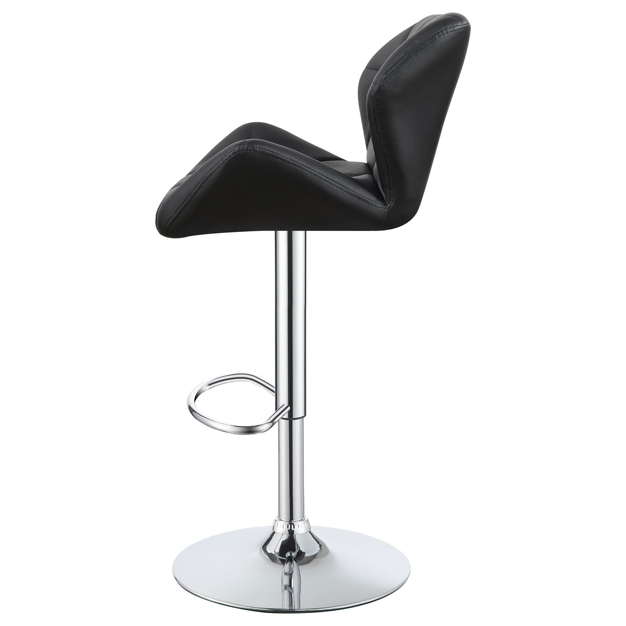 Chrome and Black Adjustable Bar Stool (Set of 2)