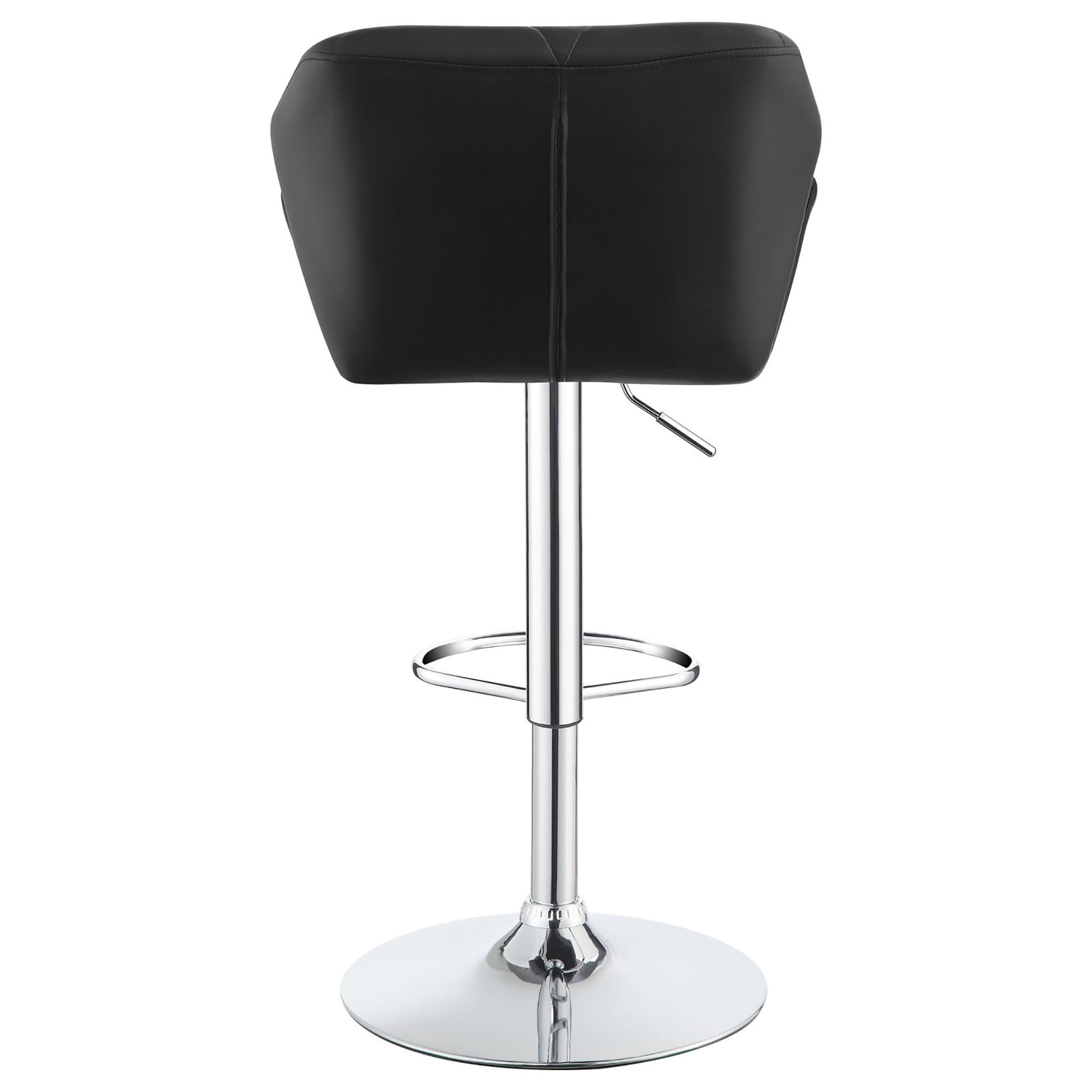 Chrome and Black Adjustable Bar Stool (Set of 2)