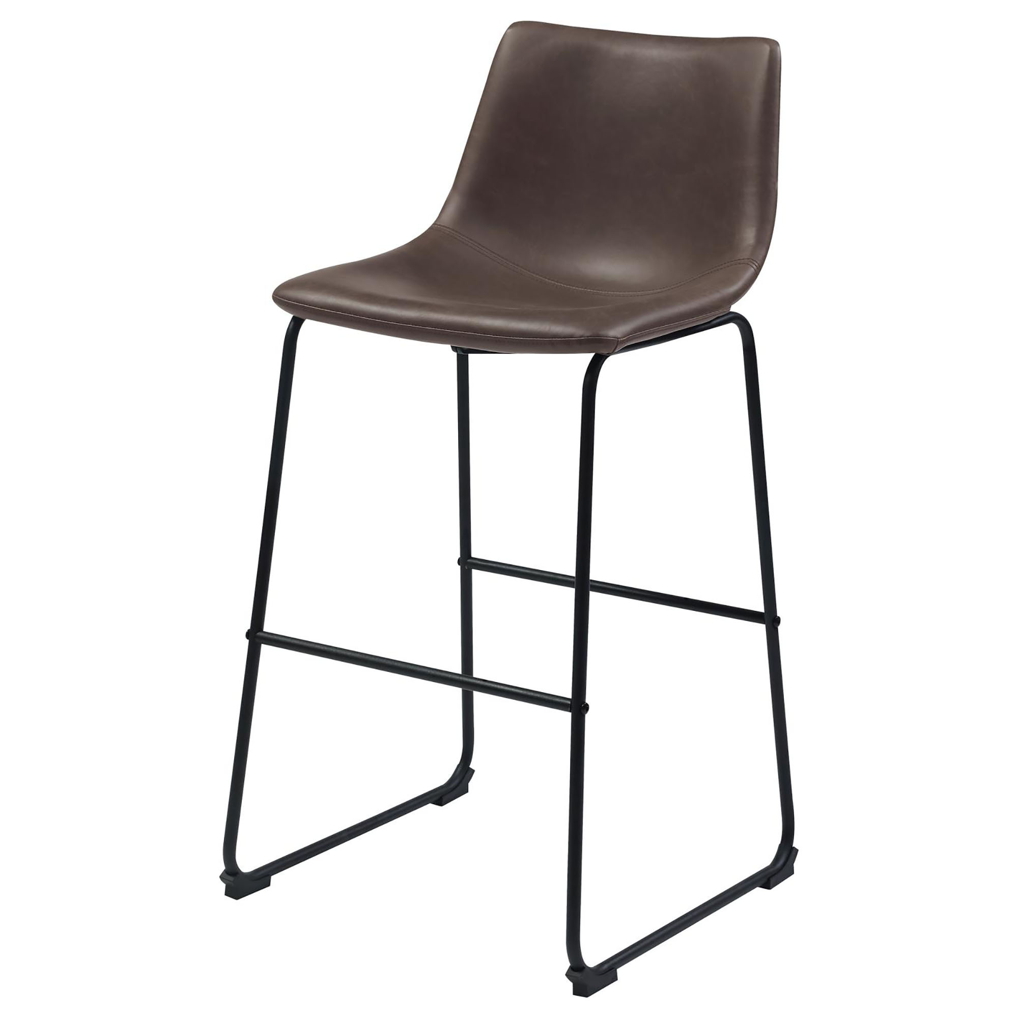 Brown and Black Armless Bar Stool (Set of 2)