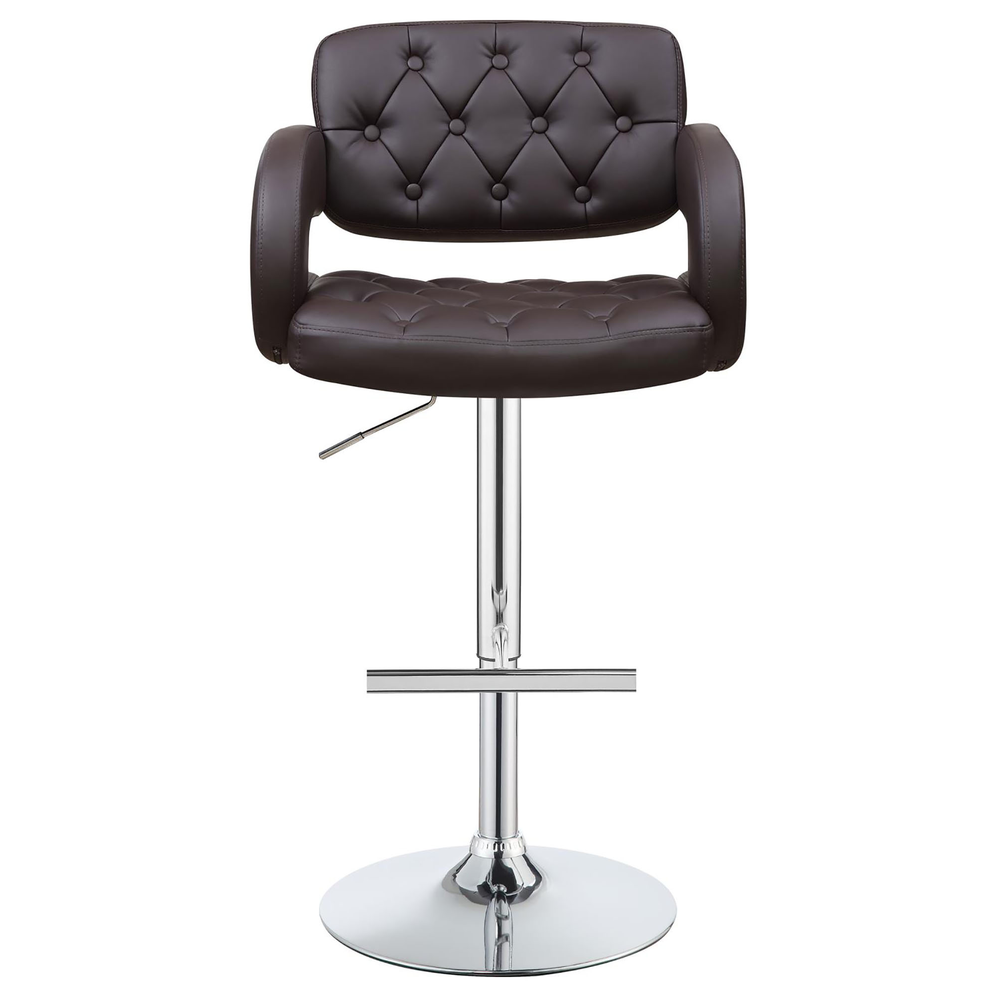 Brown and Chrome Adjustable Bar Stool