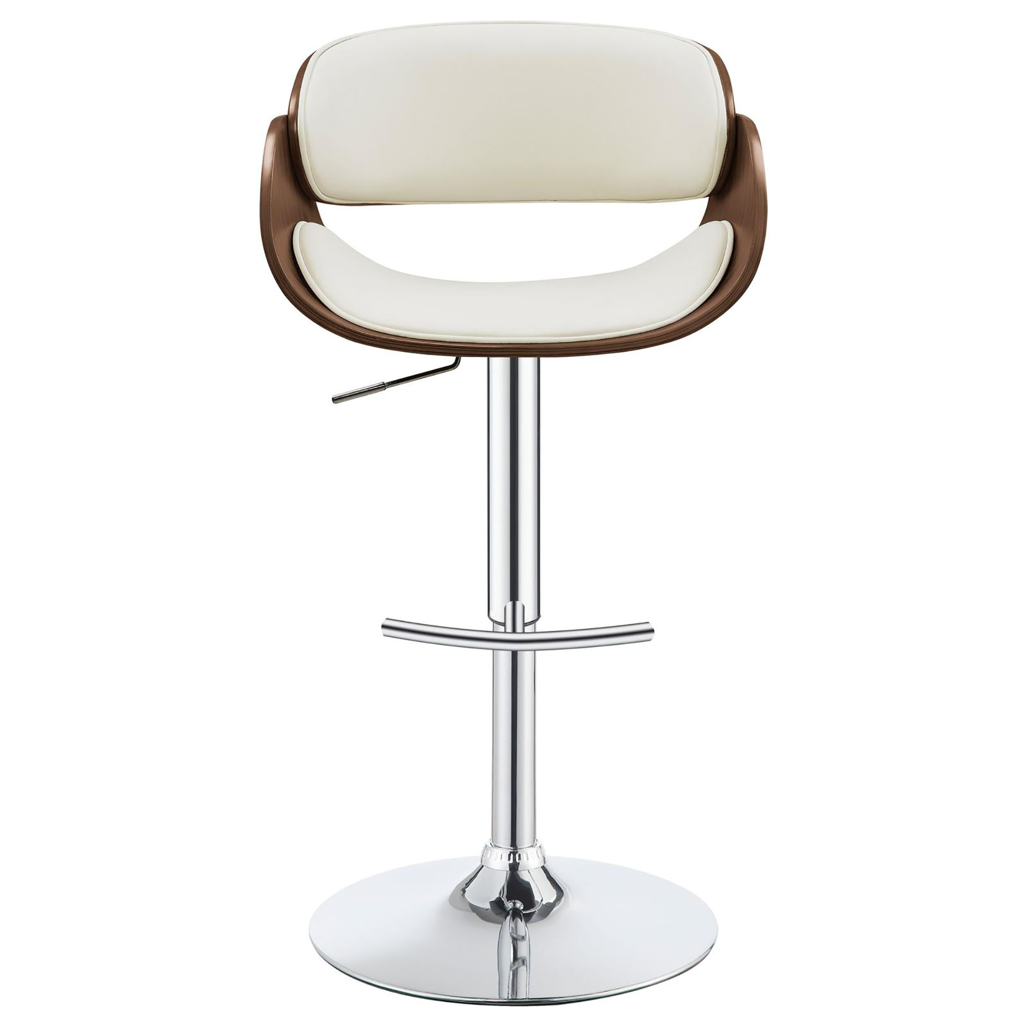 Ecru and Chrome Adjustable Bar Stool