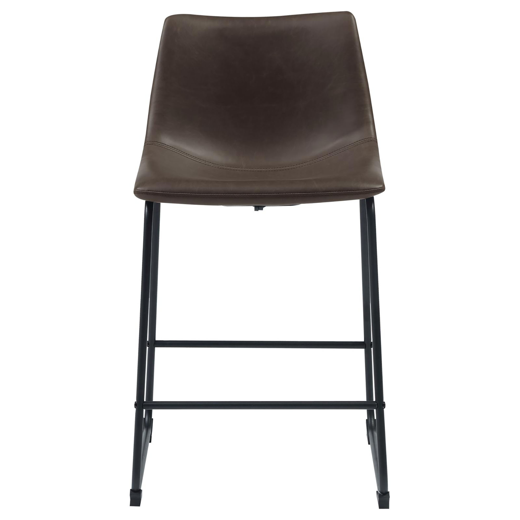 Brown and Black Armless Counter Height Stools (Set of 2)