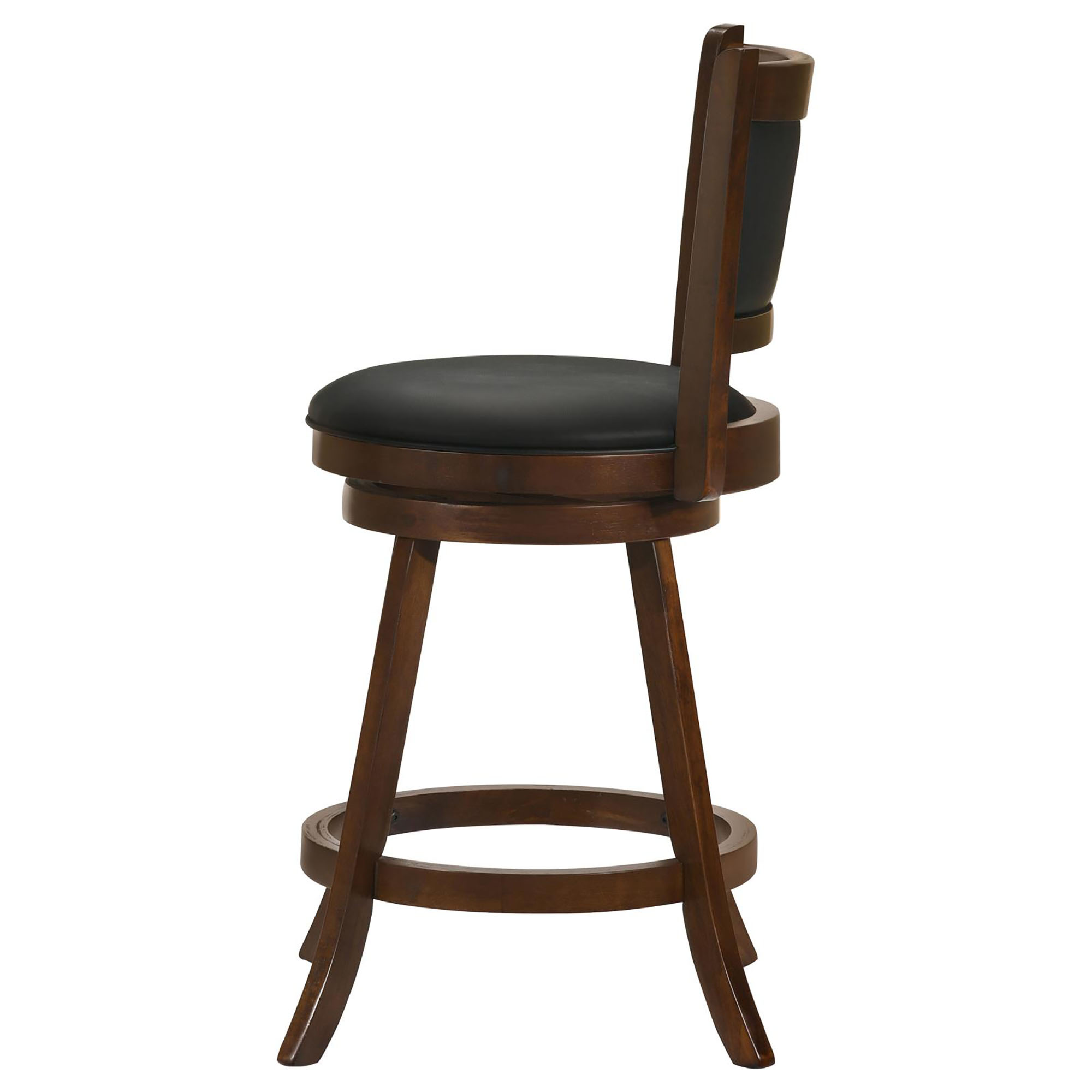 Chestnut and Black Wooden Swivel Stool (Set of 2)