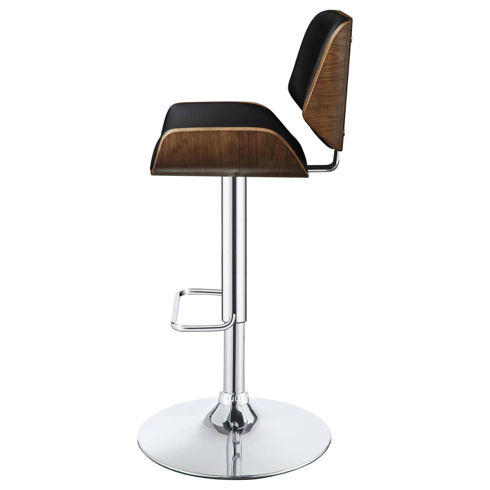 Black and Chrome Adjustable Bar Stool