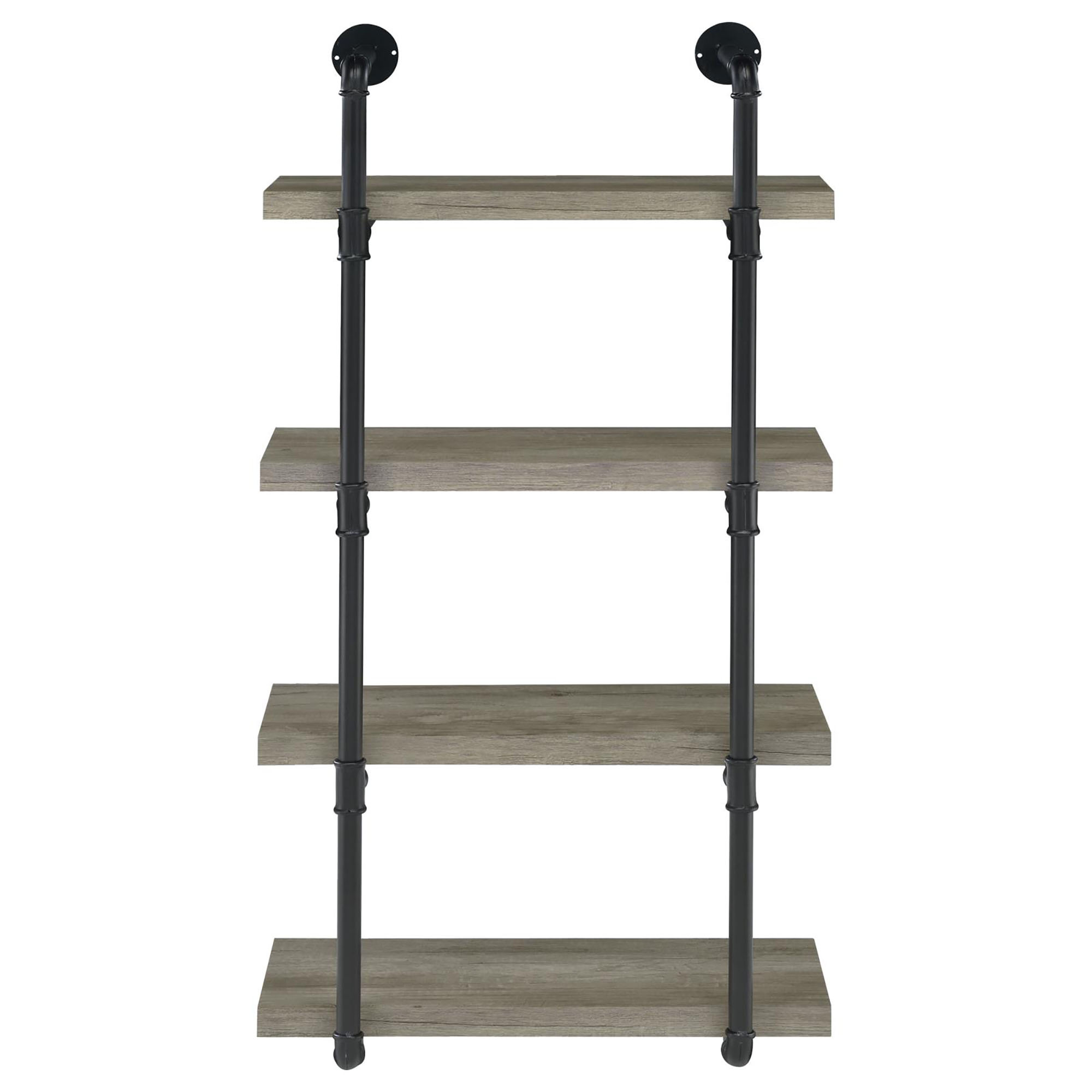 Black and Grey Driftwood Metal 24-inch Wall Shelf