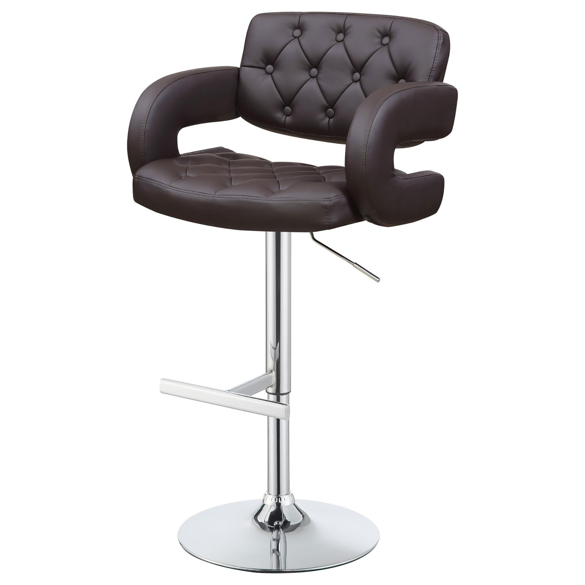 Brown and Chrome Adjustable Bar Stool