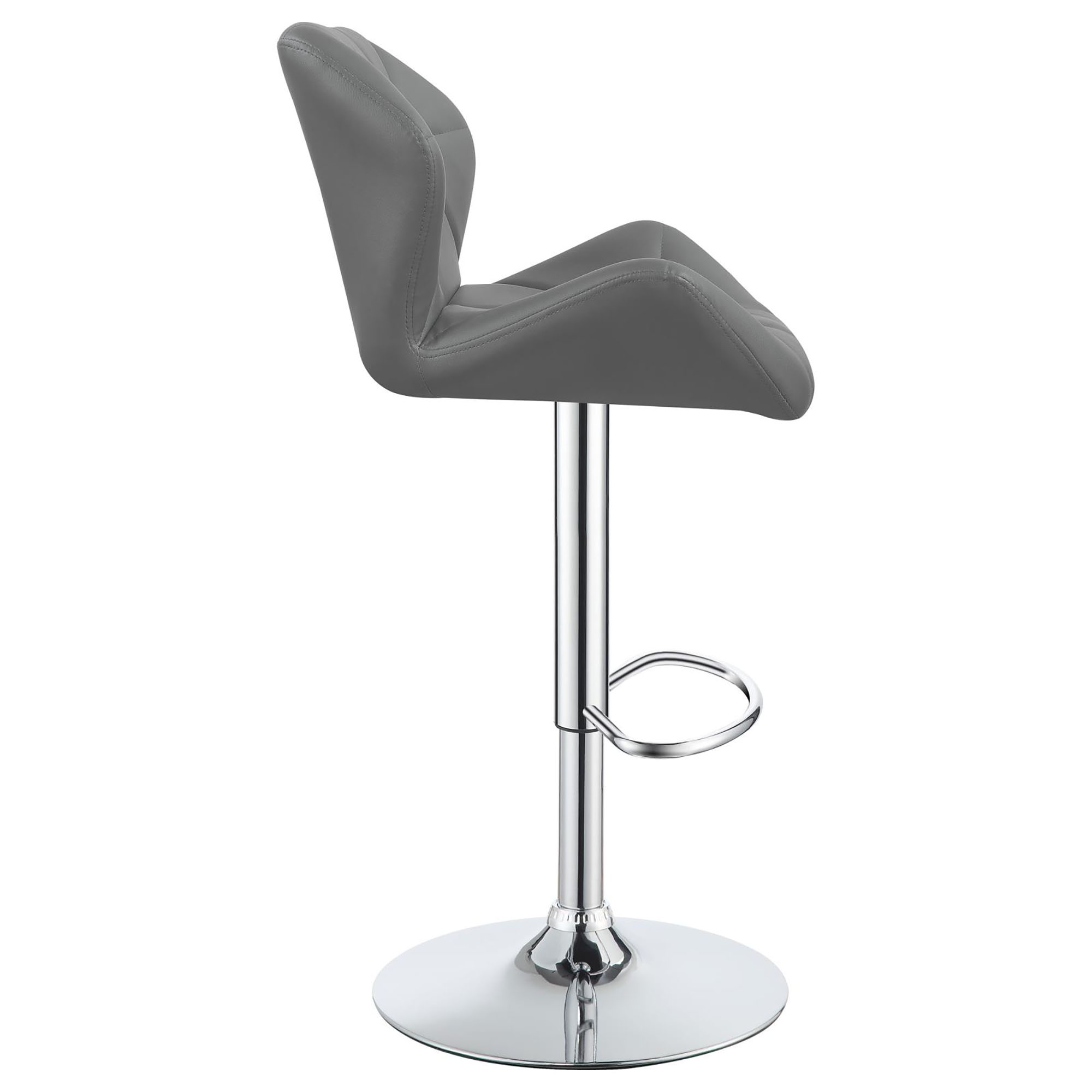 Chrome and Grey Adjustable Bar Stool (Set of 2)