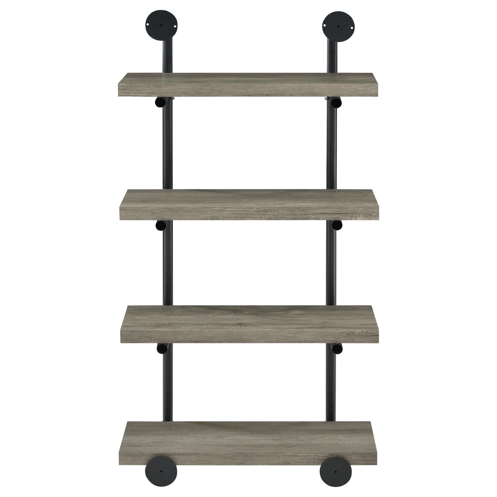 Black and Grey Driftwood Metal 24-inch Wall Shelf