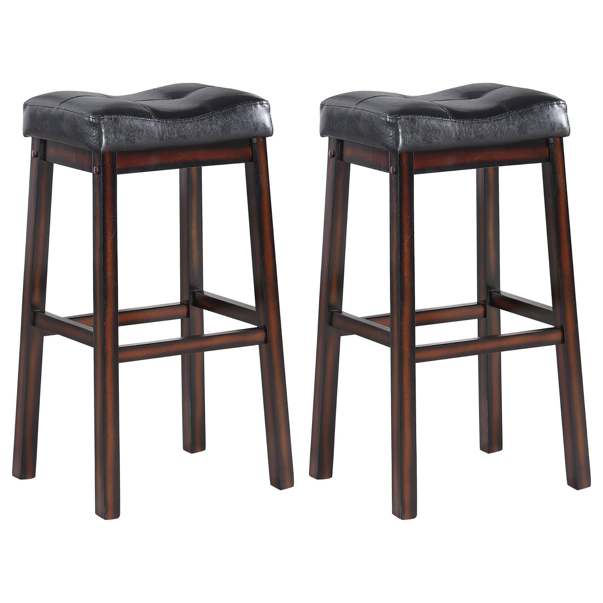 Black and Cappuccino Upholestered Bar Stool (Set of 2)