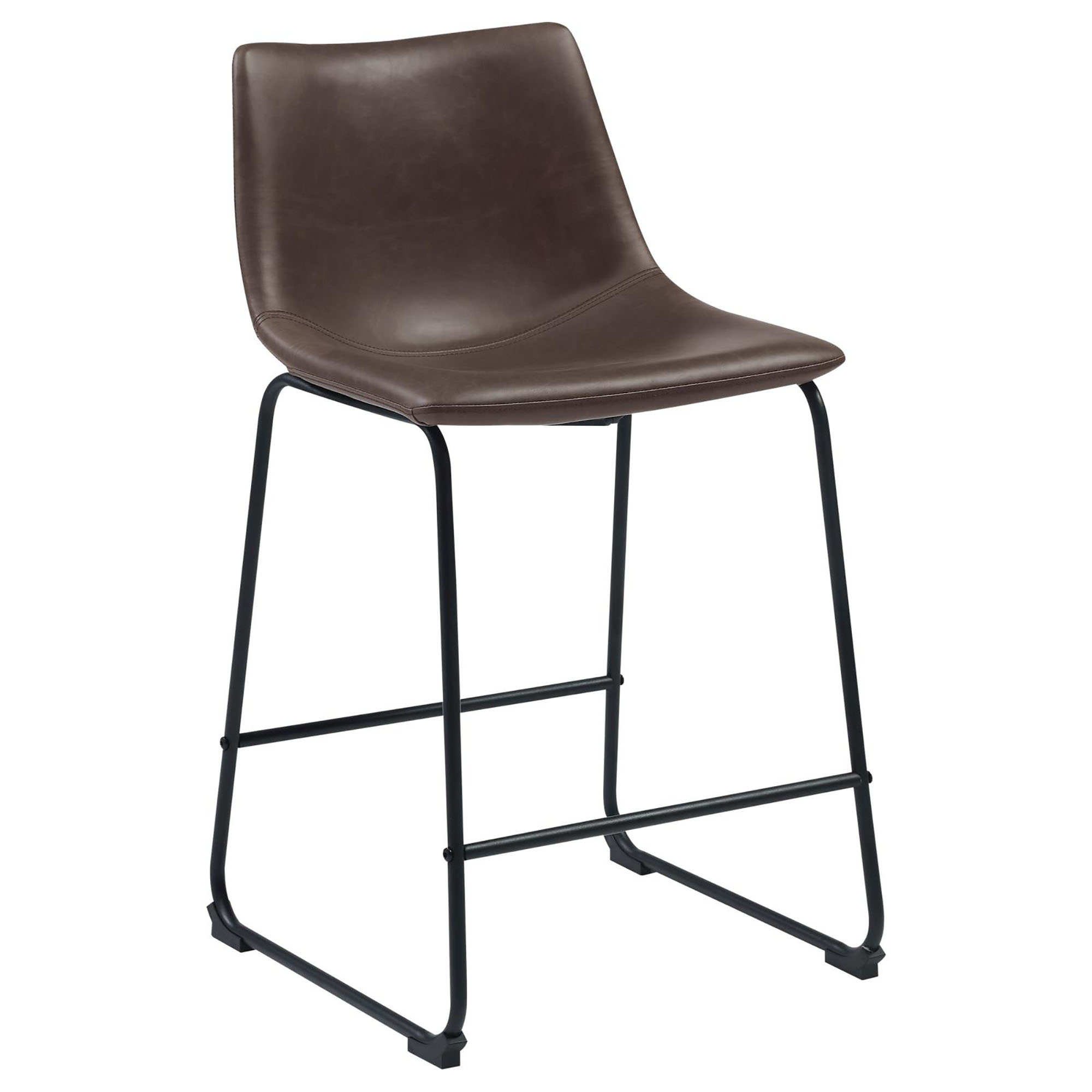 Brown and Black Armless Counter Height Stools (Set of 2)