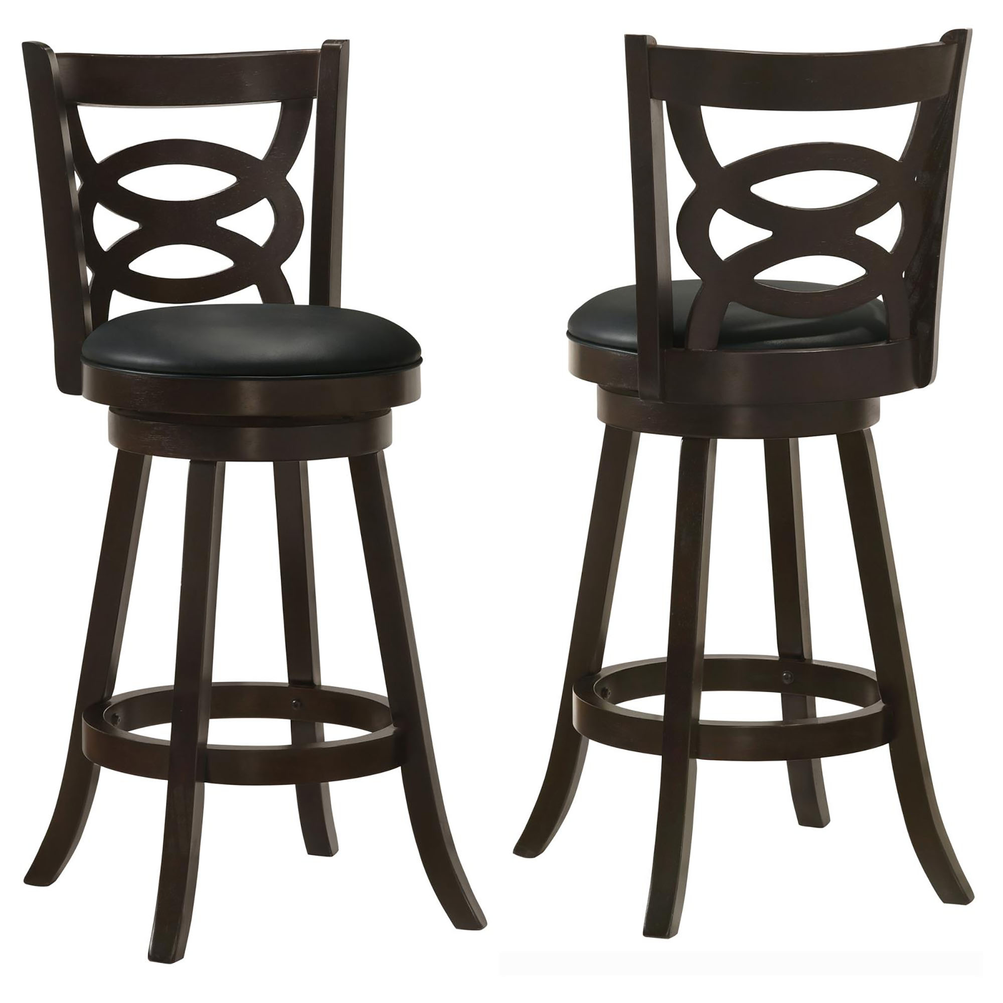 Cappuccino Swivel Bar Height Stool (Set of 2)