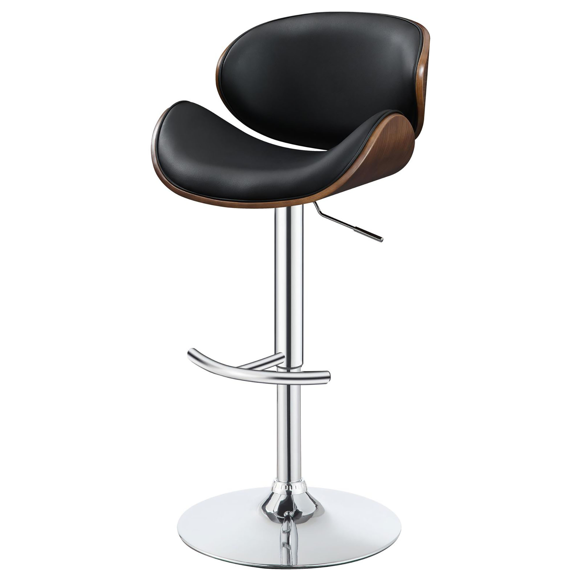 Black and Chrome Adjustable Bar Stool