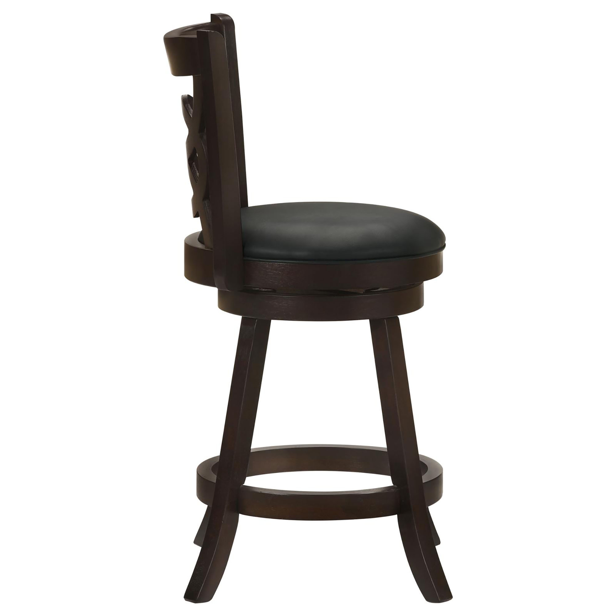 Cappuccino and Black Swivel Counter Height Stool (Set of 2)