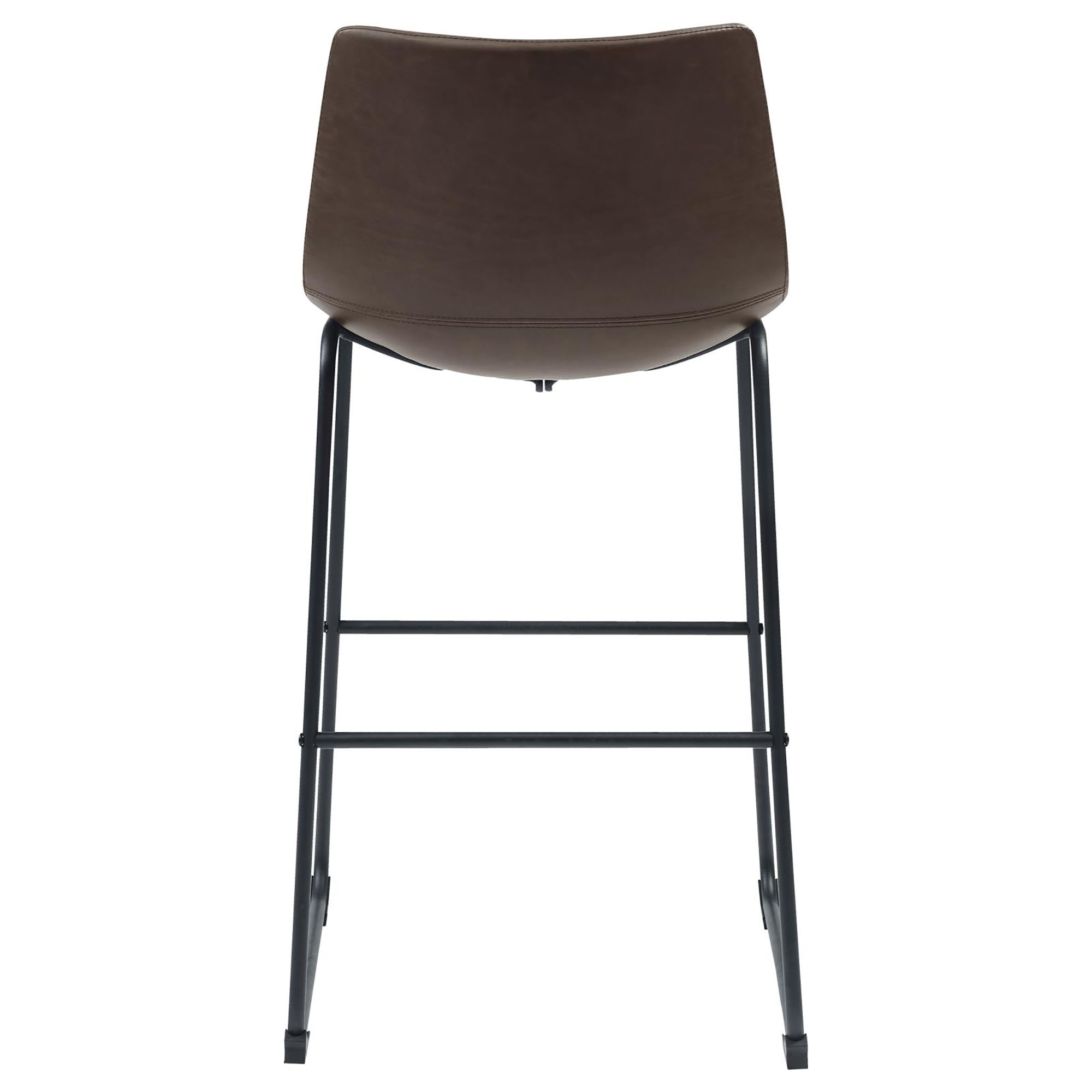 Brown and Black Armless Bar Stool (Set of 2)