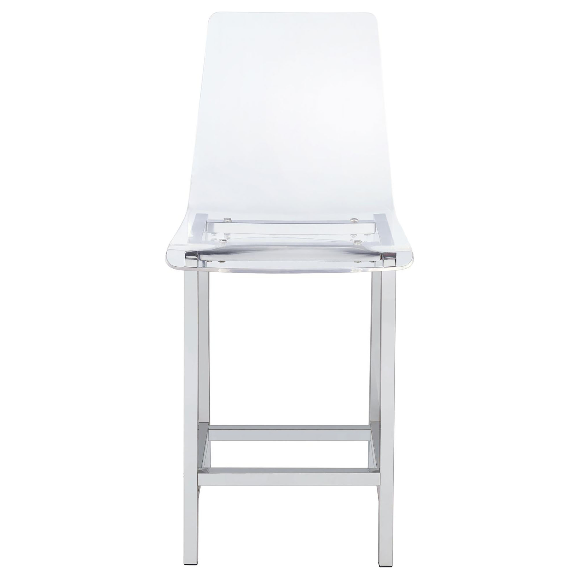 Clear and Chrome Counter Height Stools (Set of 2)