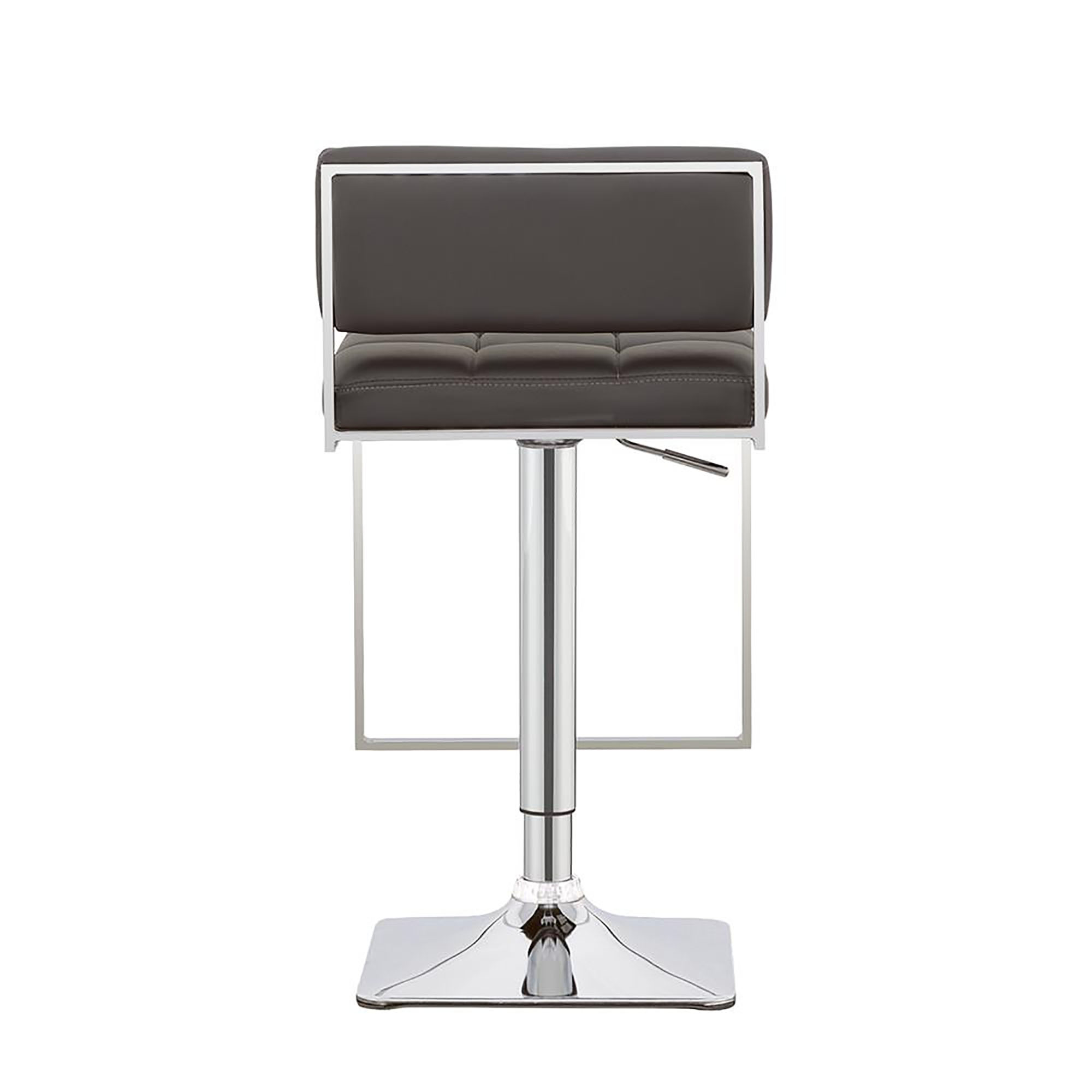 Grey and Chrome Adjustable Bar Stool