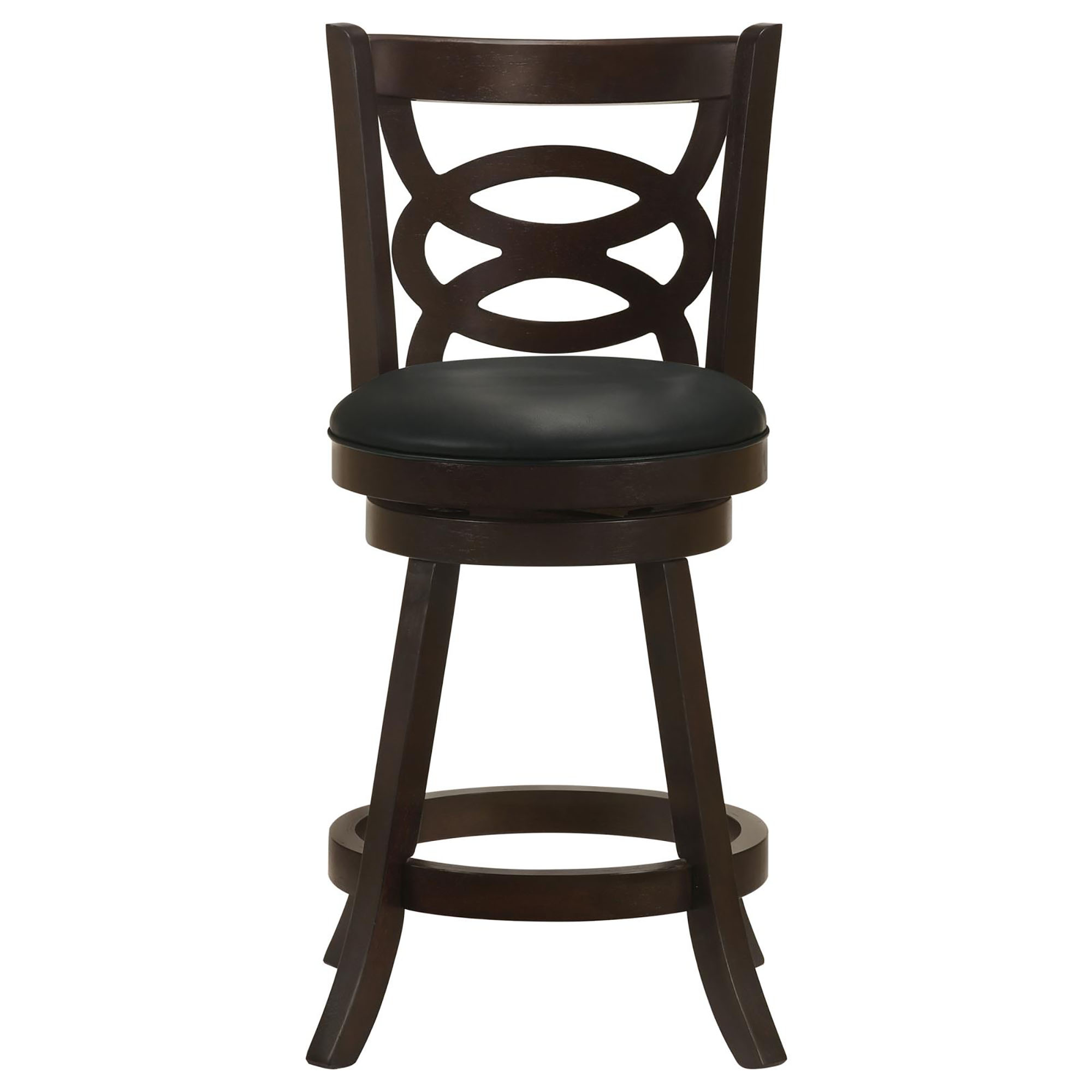 Cappuccino and Black Swivel Counter Height Stool (Set of 2)