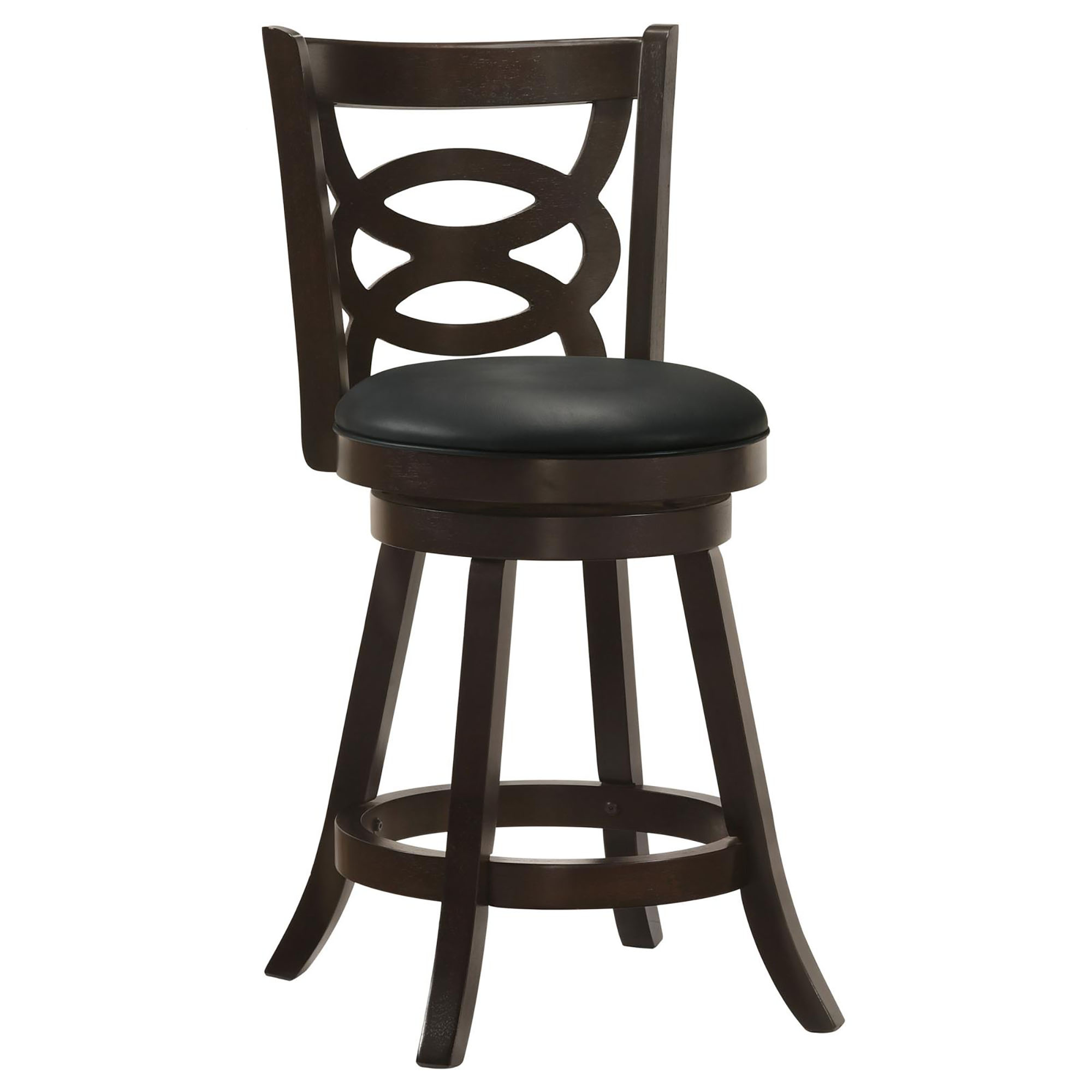 Cappuccino and Black Swivel Counter Height Stool (Set of 2)