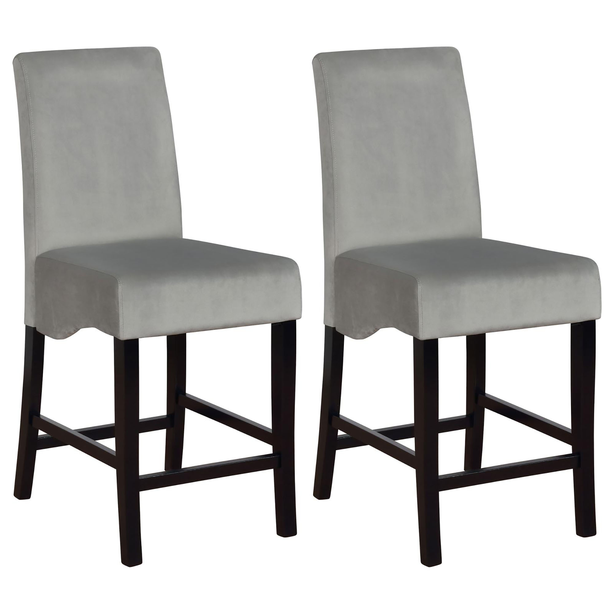 Dark Grey and Black Upholestered Counter Stools (Set of 2)