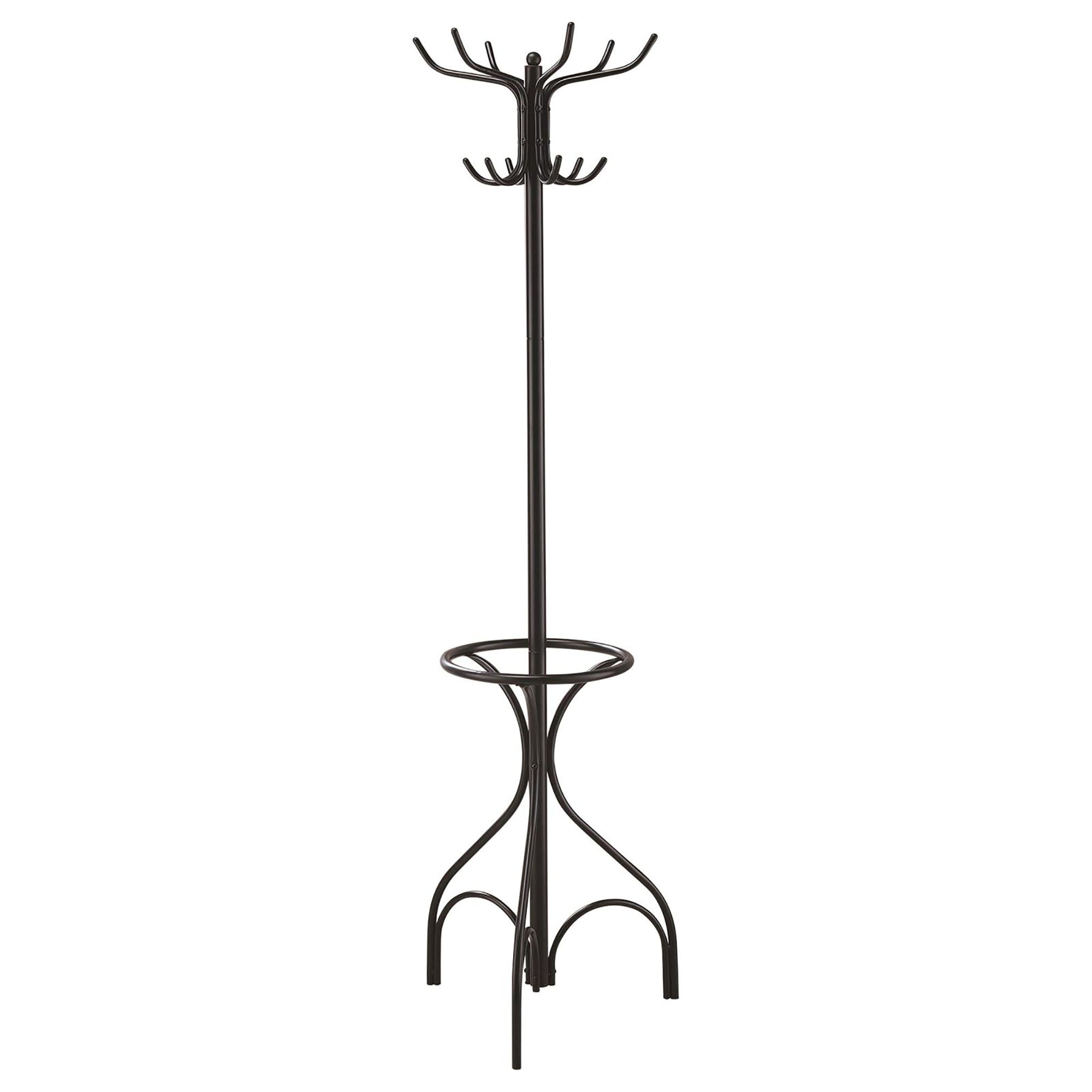 Black 12-Hook Coat Rack