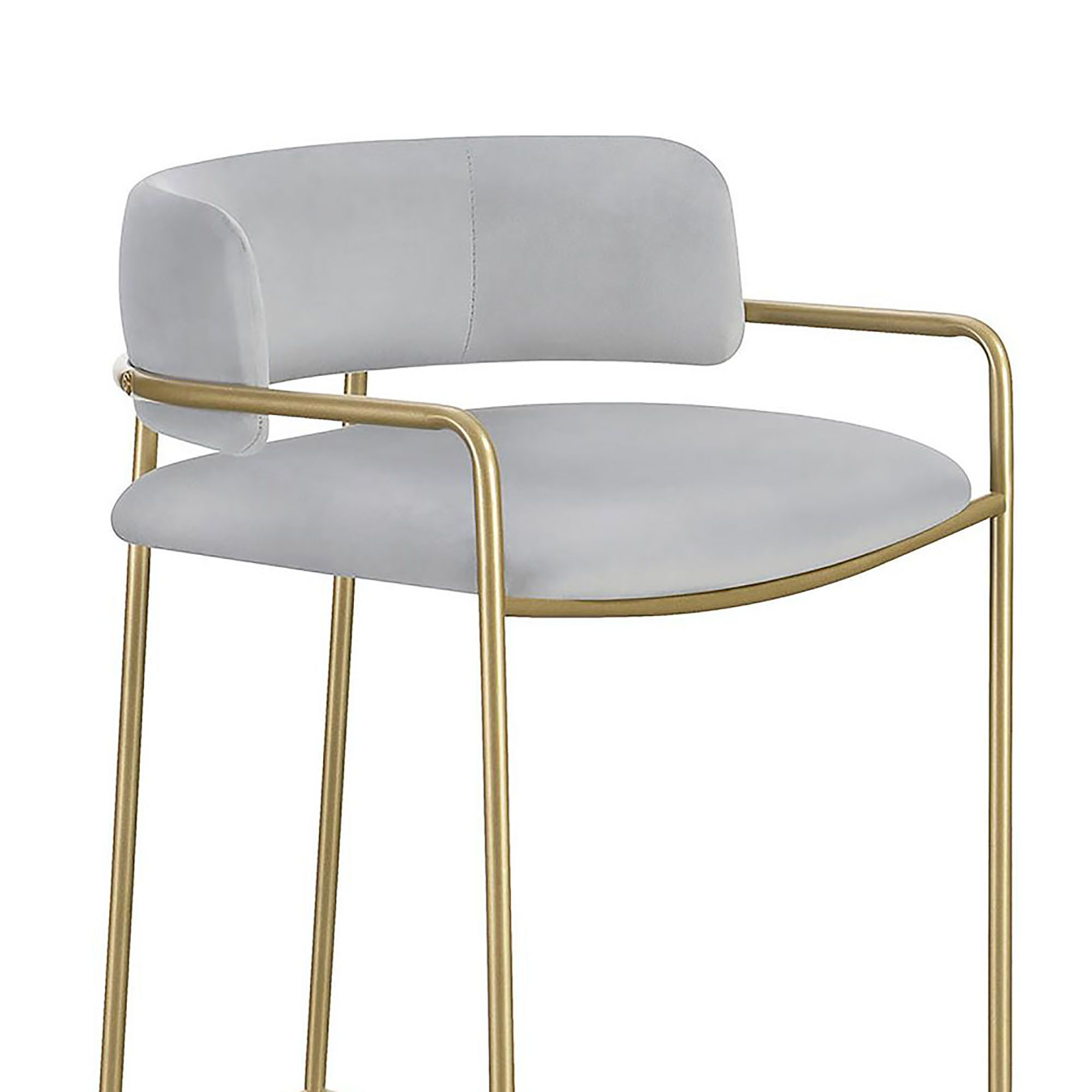 Grey and Gold Low Back Stool