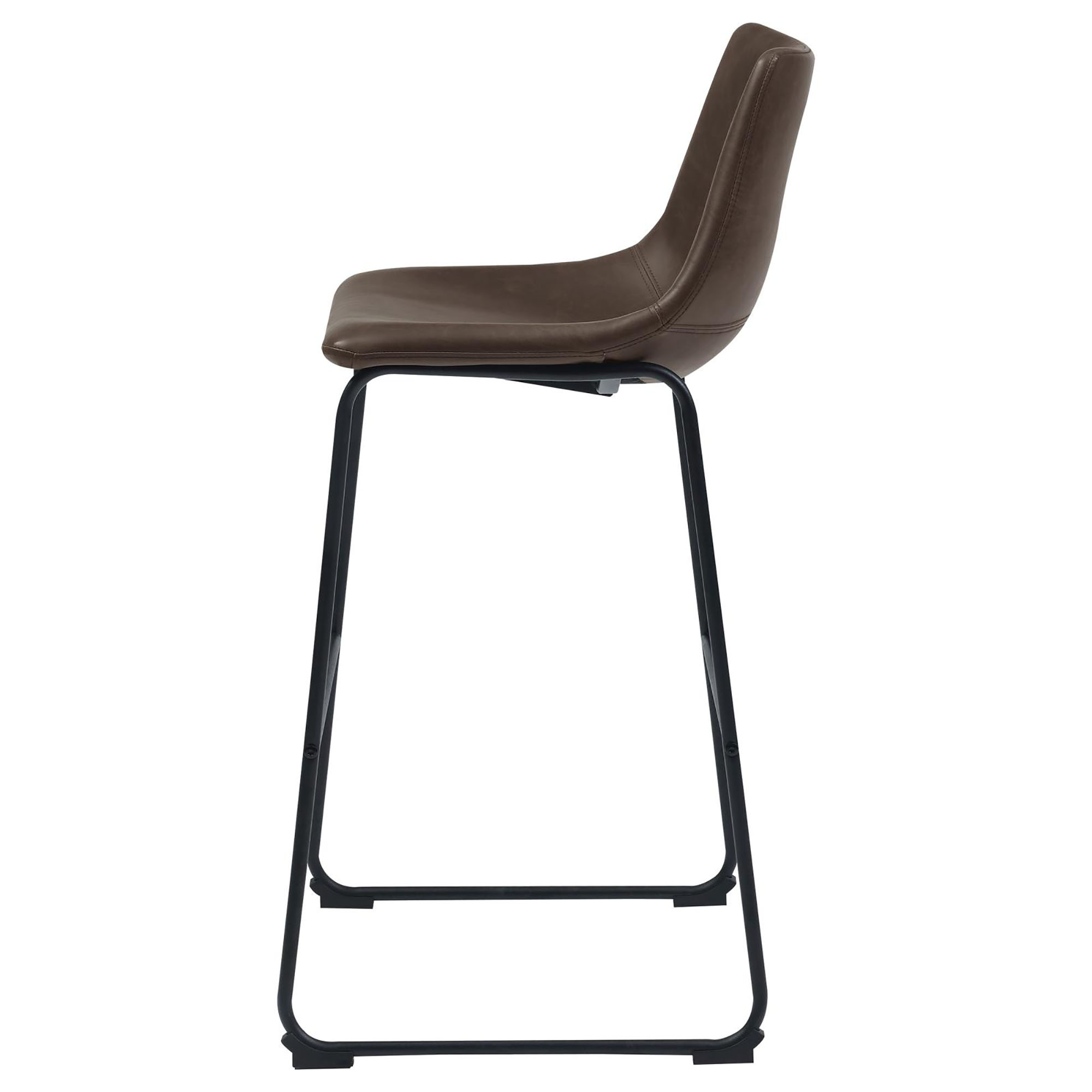 Brown and Black Armless Bar Stool (Set of 2)