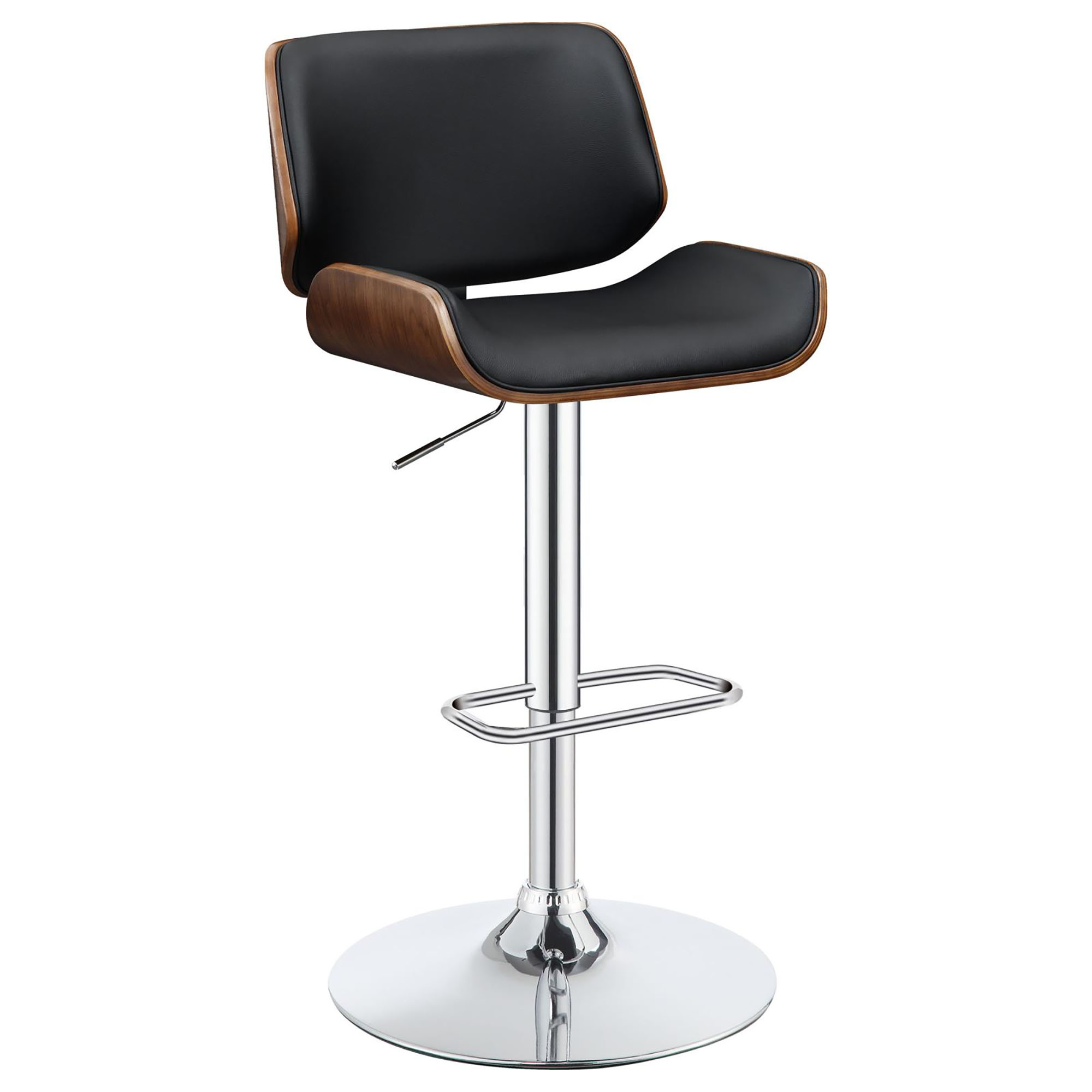 Black and Chrome Adjustable Bar Stool