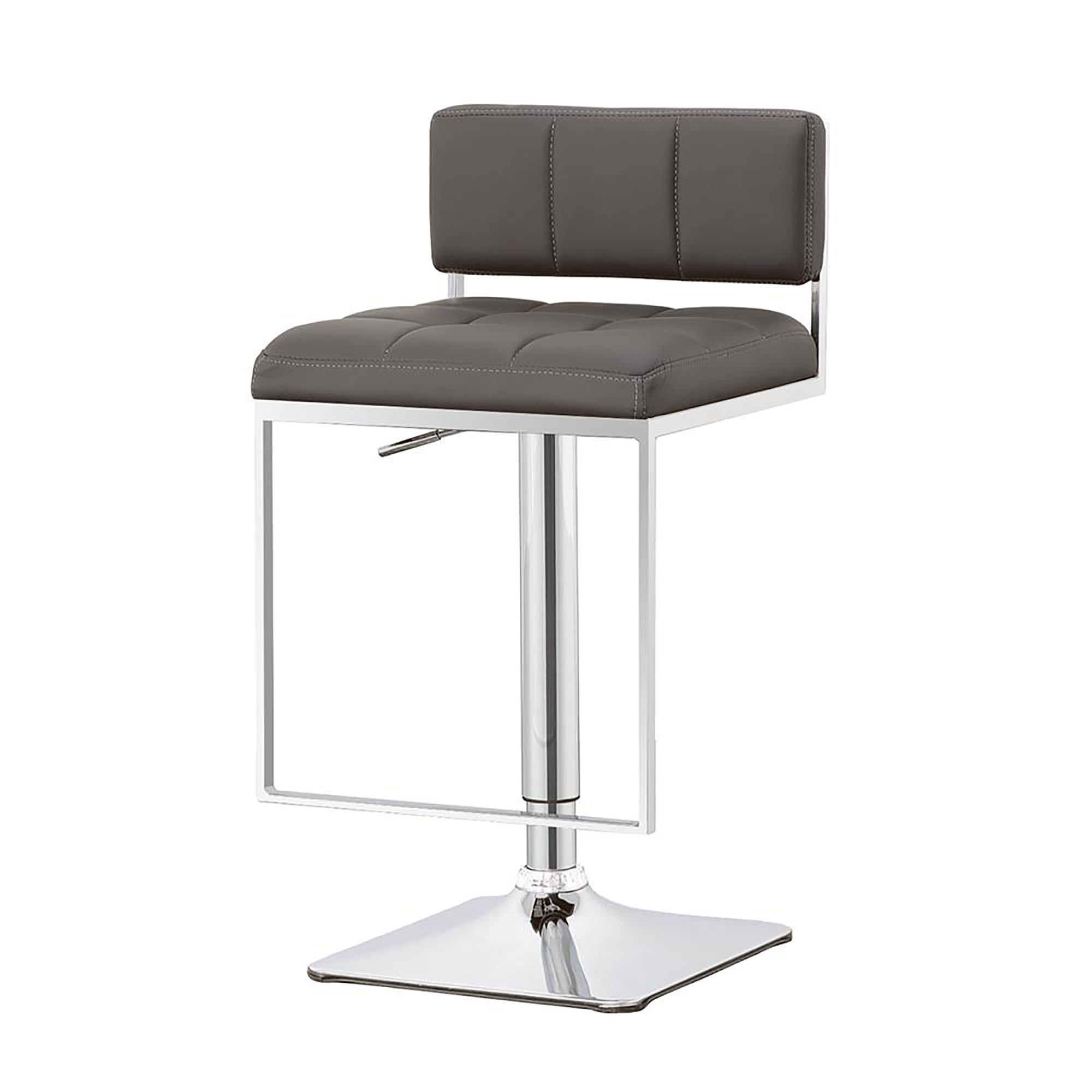 Grey and Chrome Adjustable Bar Stool