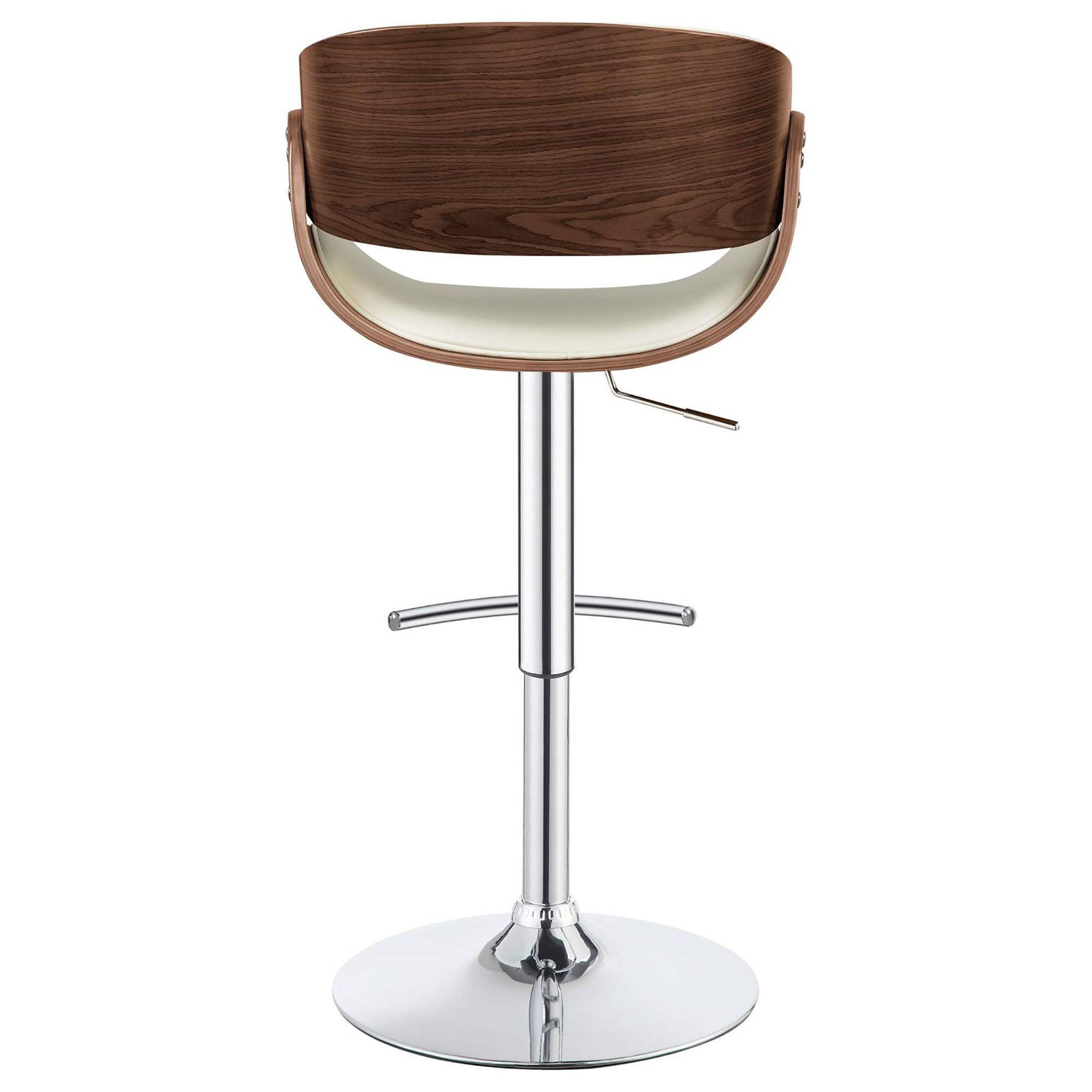 Ecru and Chrome Adjustable Bar Stool