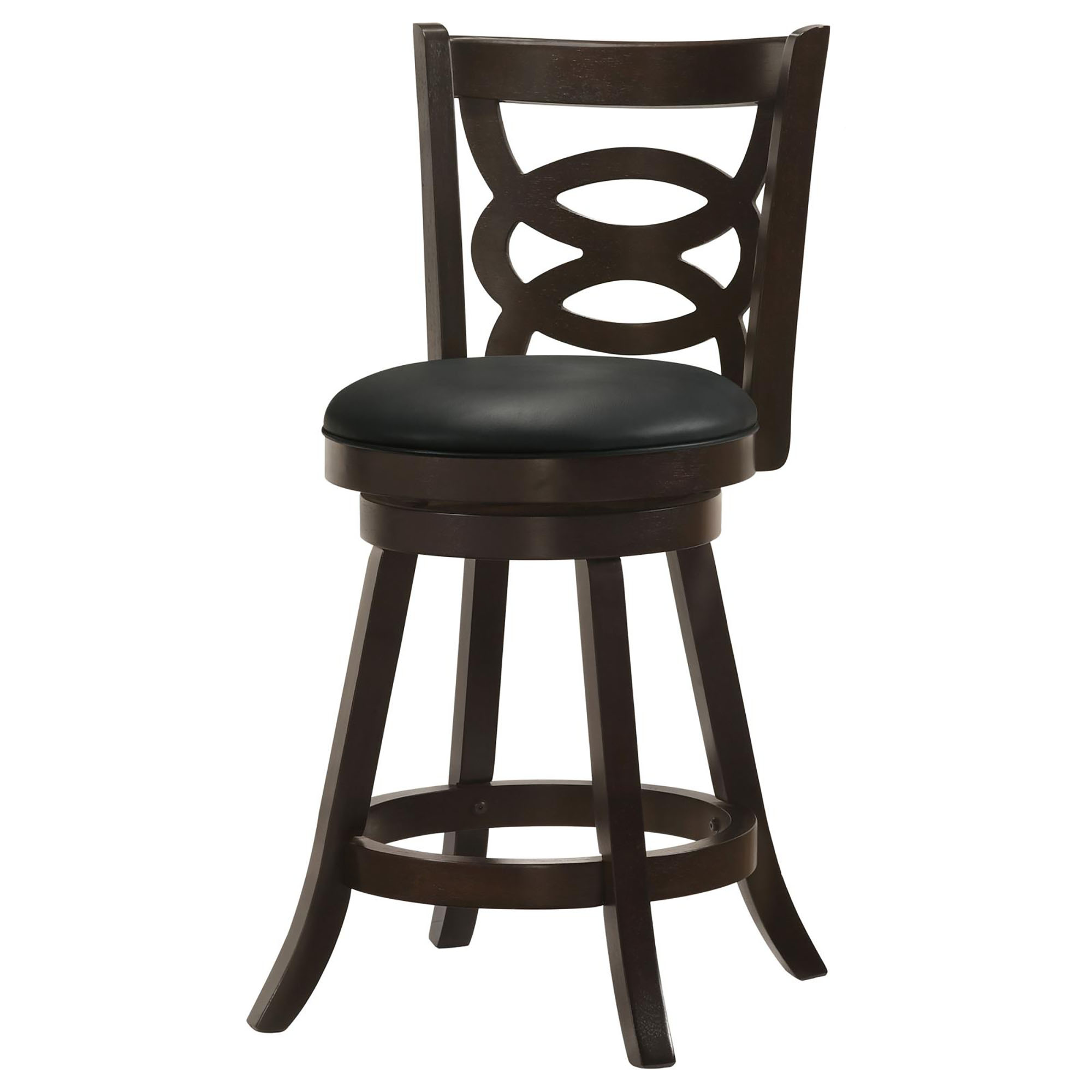 Cappuccino and Black Swivel Counter Height Stool (Set of 2)