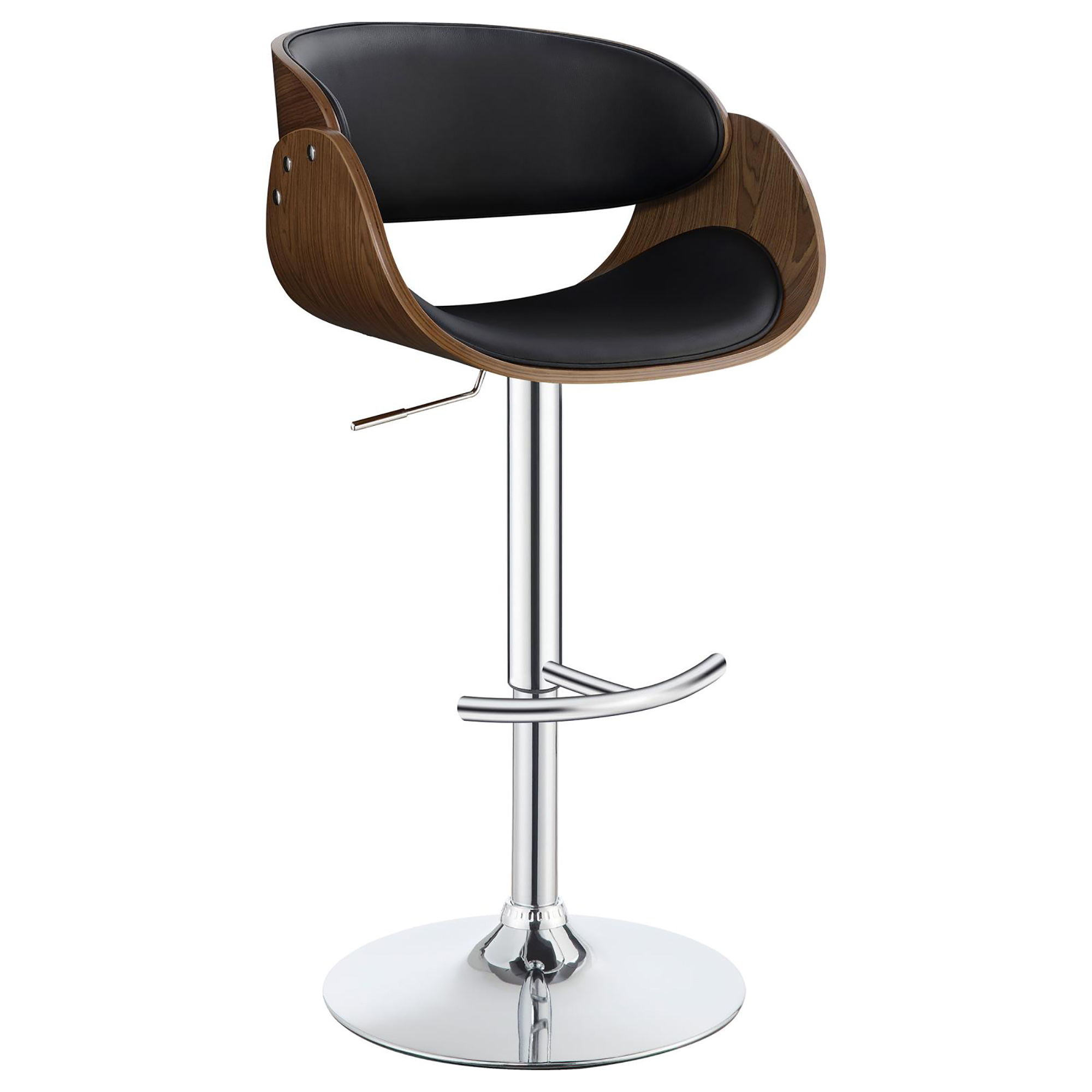 Black and Chrome Adjustable Bar Stool