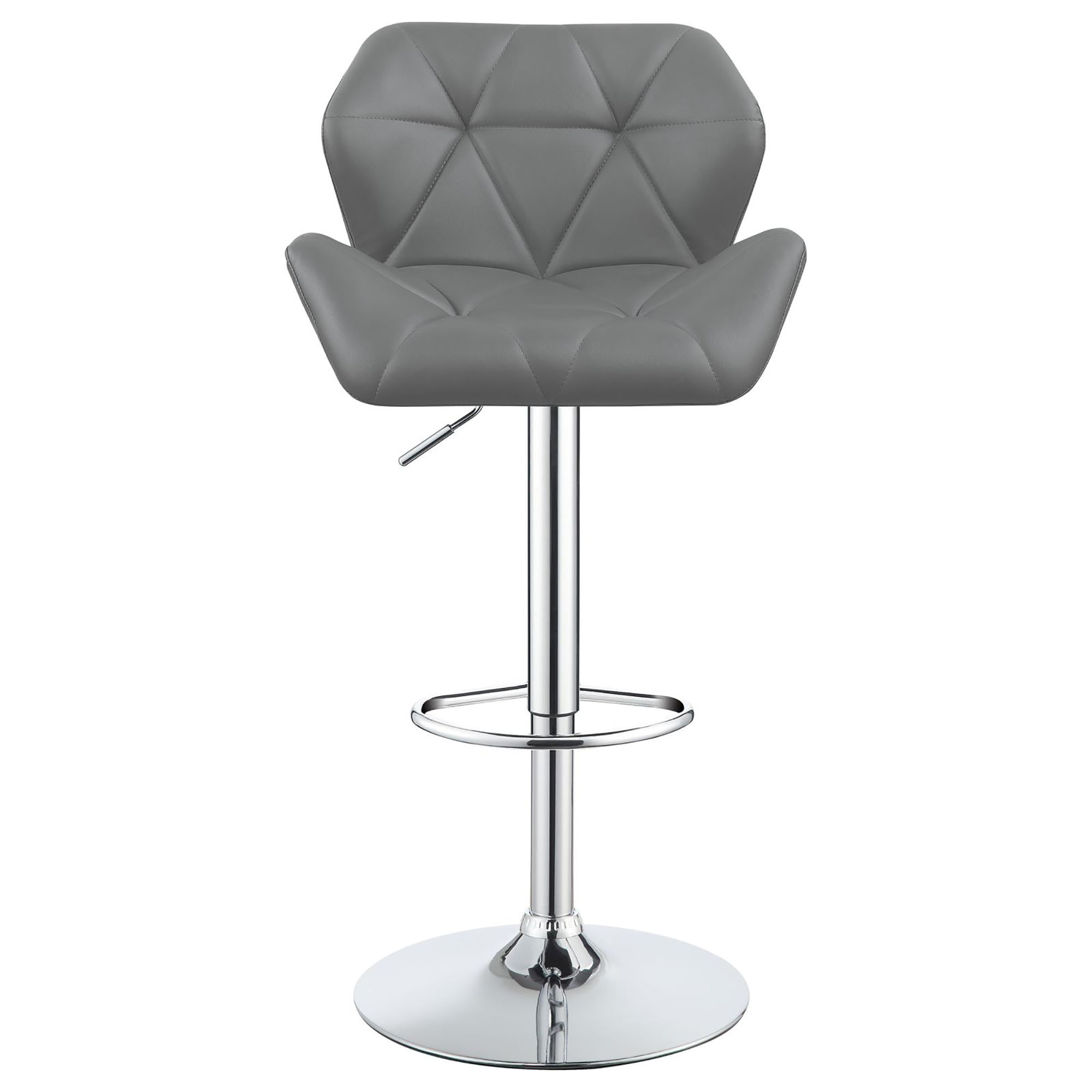 Chrome and Grey Adjustable Bar Stool (Set of 2)