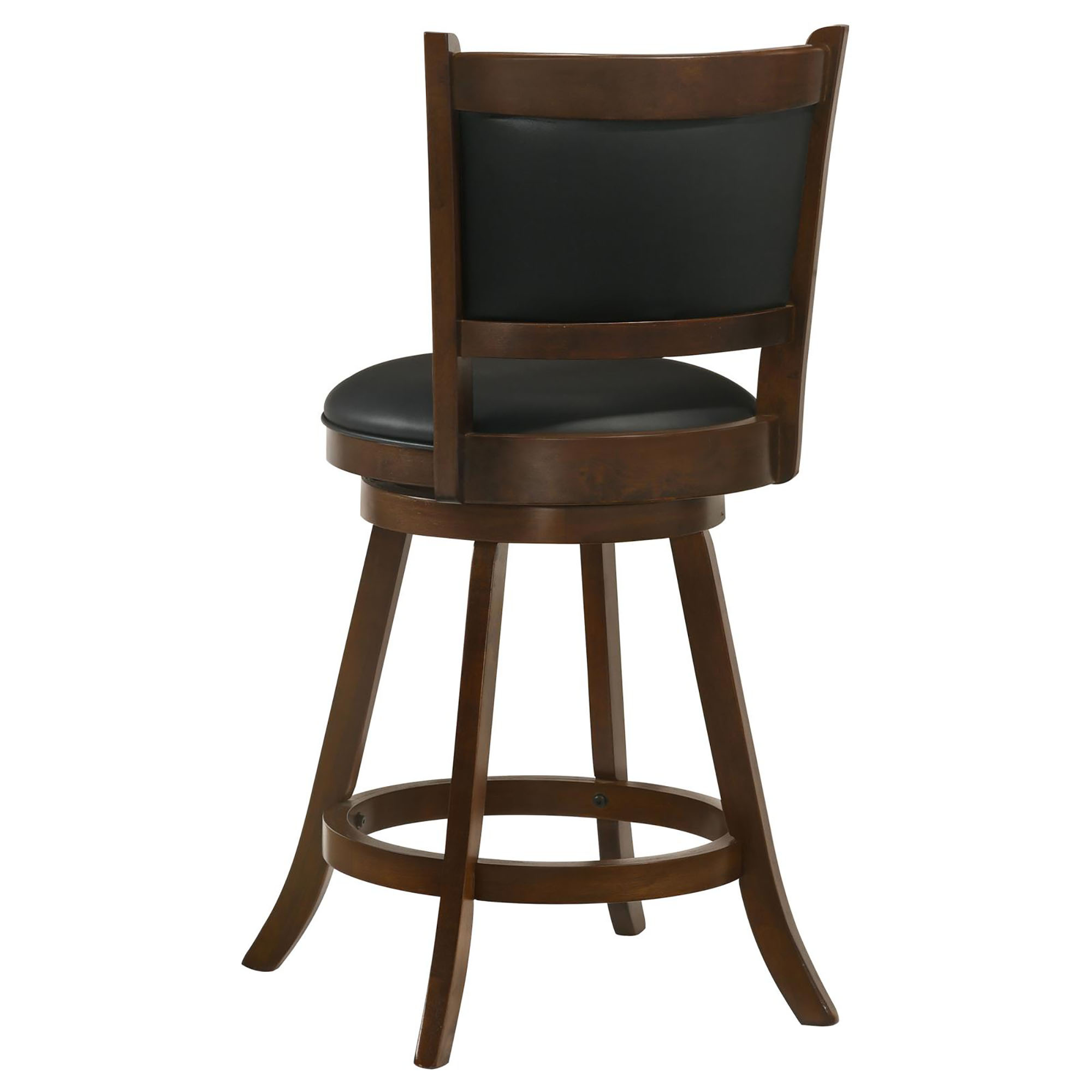 Chestnut and Black Wooden Swivel Stool (Set of 2)